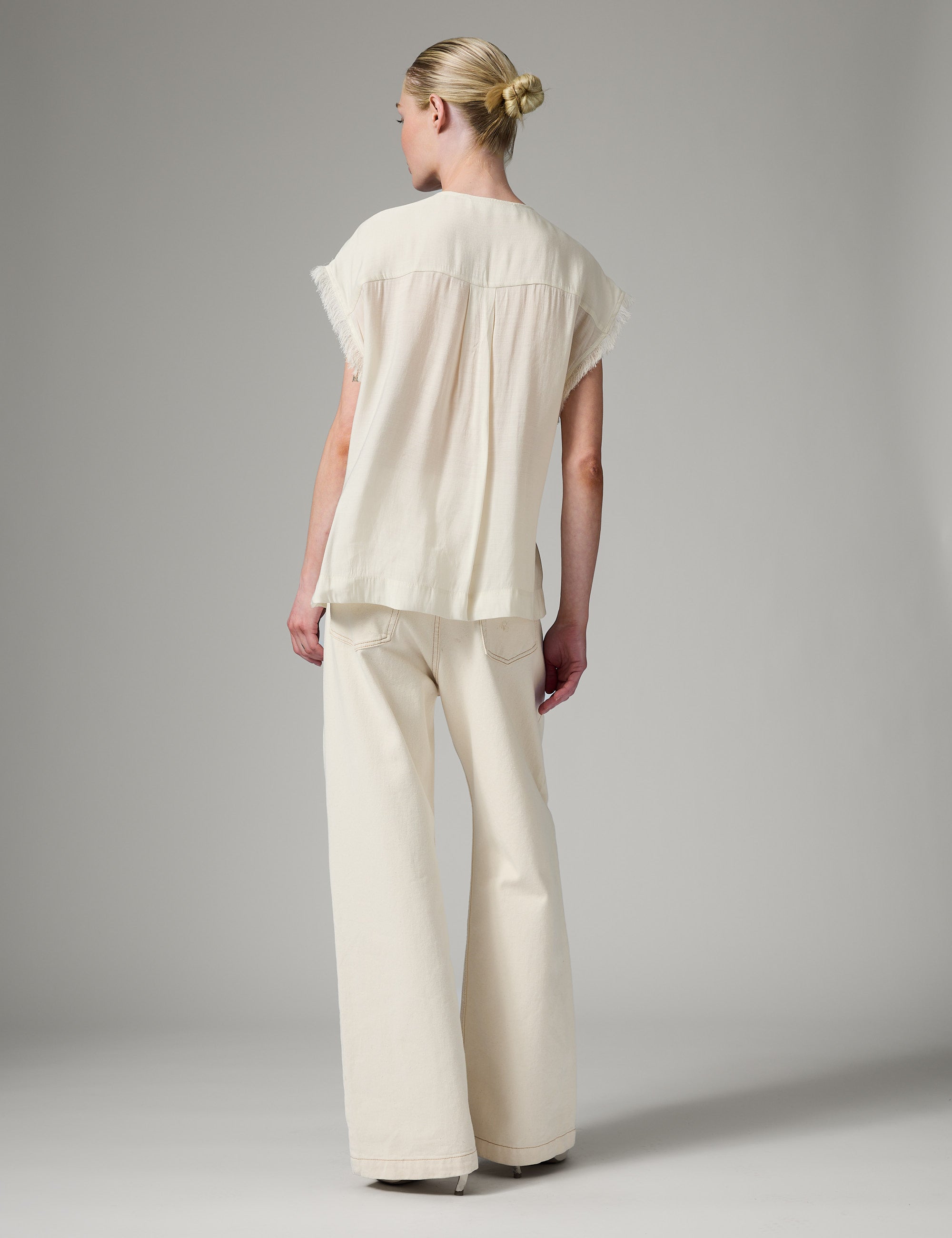 DAY Birger ét Mikkelsen Kua - Sheer Fringes Tops & T-Shirts 110605 Jet Stream