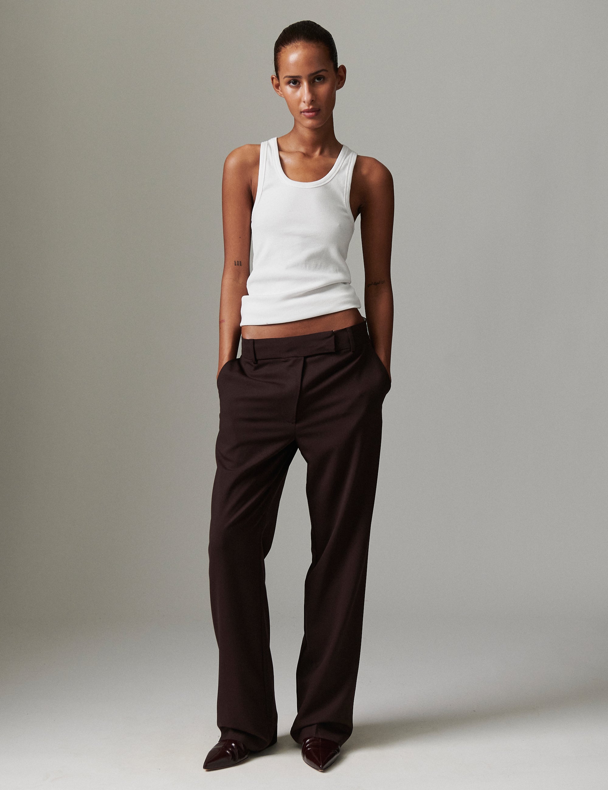 DAY Birger ét Mikkelsen Liliane - Light Wool Blend Pants 191110 CHOCOLATE PLUM