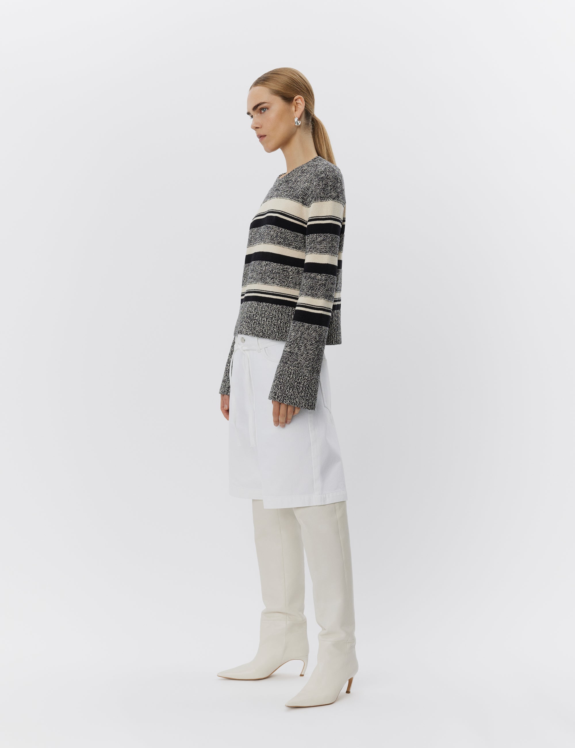 DAY Birger ét Mikkelsen Lynne - Mercerized Cotton Pullover 500015 BLACK MIX