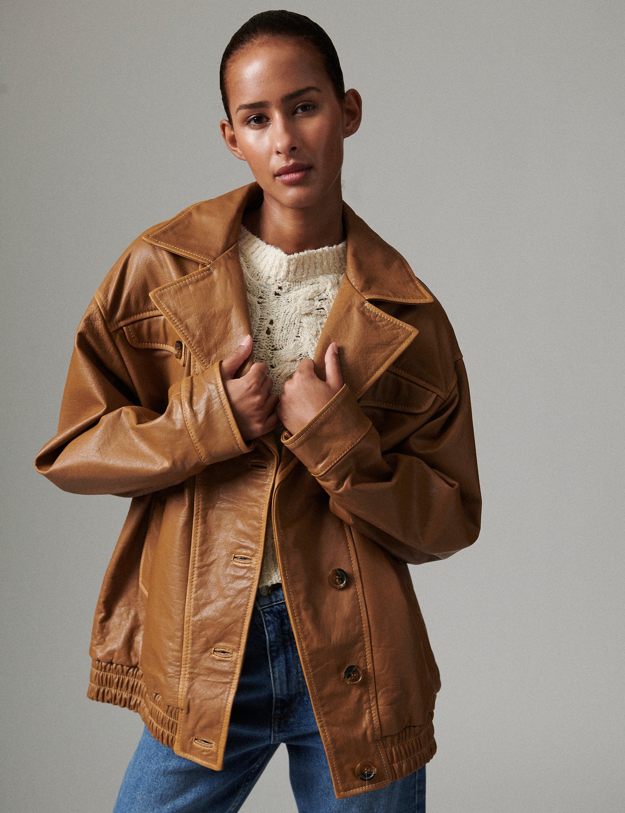 Mette - Leather - Jacket - RUBBER