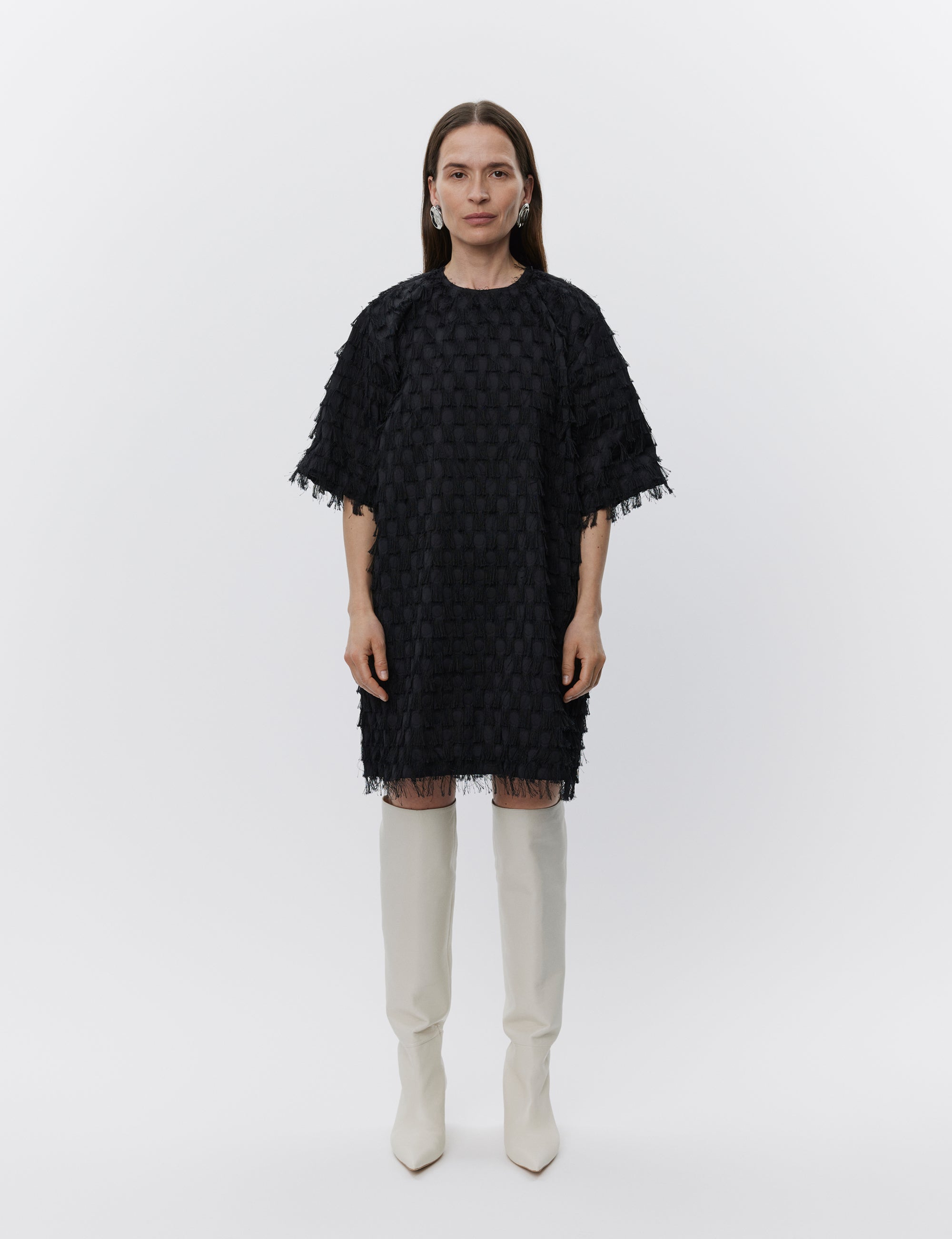 DAY Birger ét Mikkelsen Nori - Abstract Fringes Dress 190303 Black