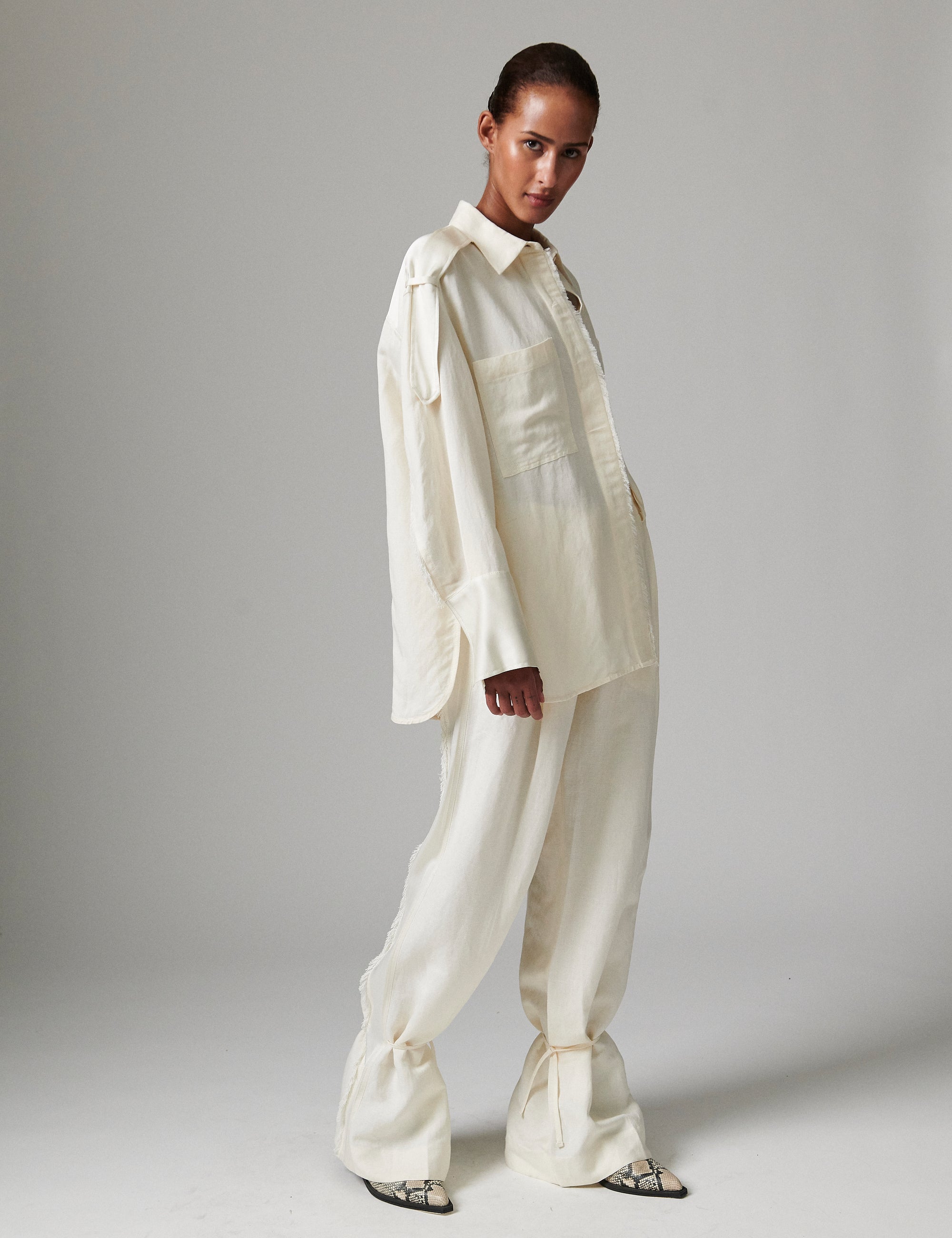 DAY Birger ét Mikkelsen Norma - Contrast Linen Shirts & Blouses 110605 JET STREAM