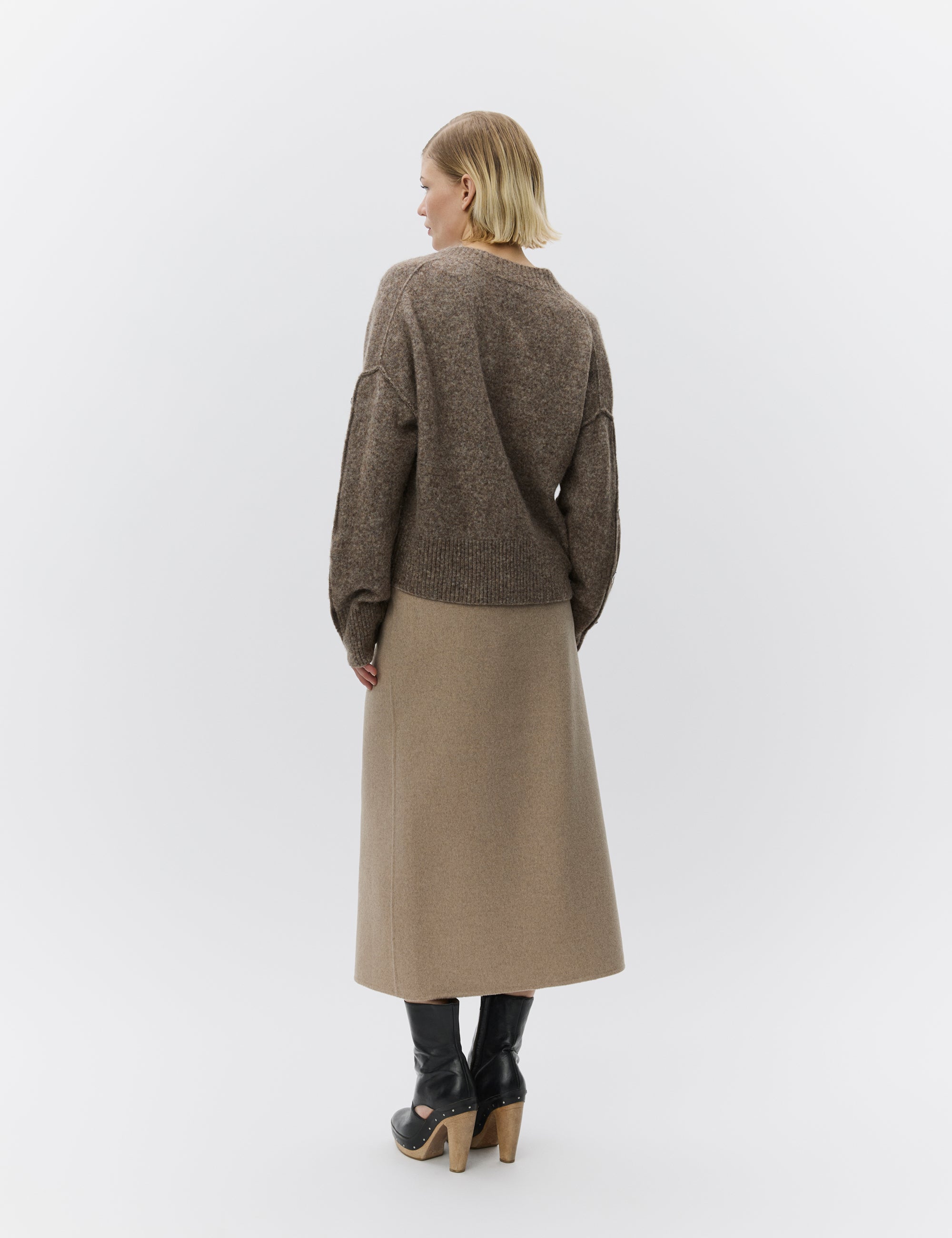 DAY Birger ét Mikkelsen Pepper - Double Faced Wool Skirt 500001 BEIGE MELANGE