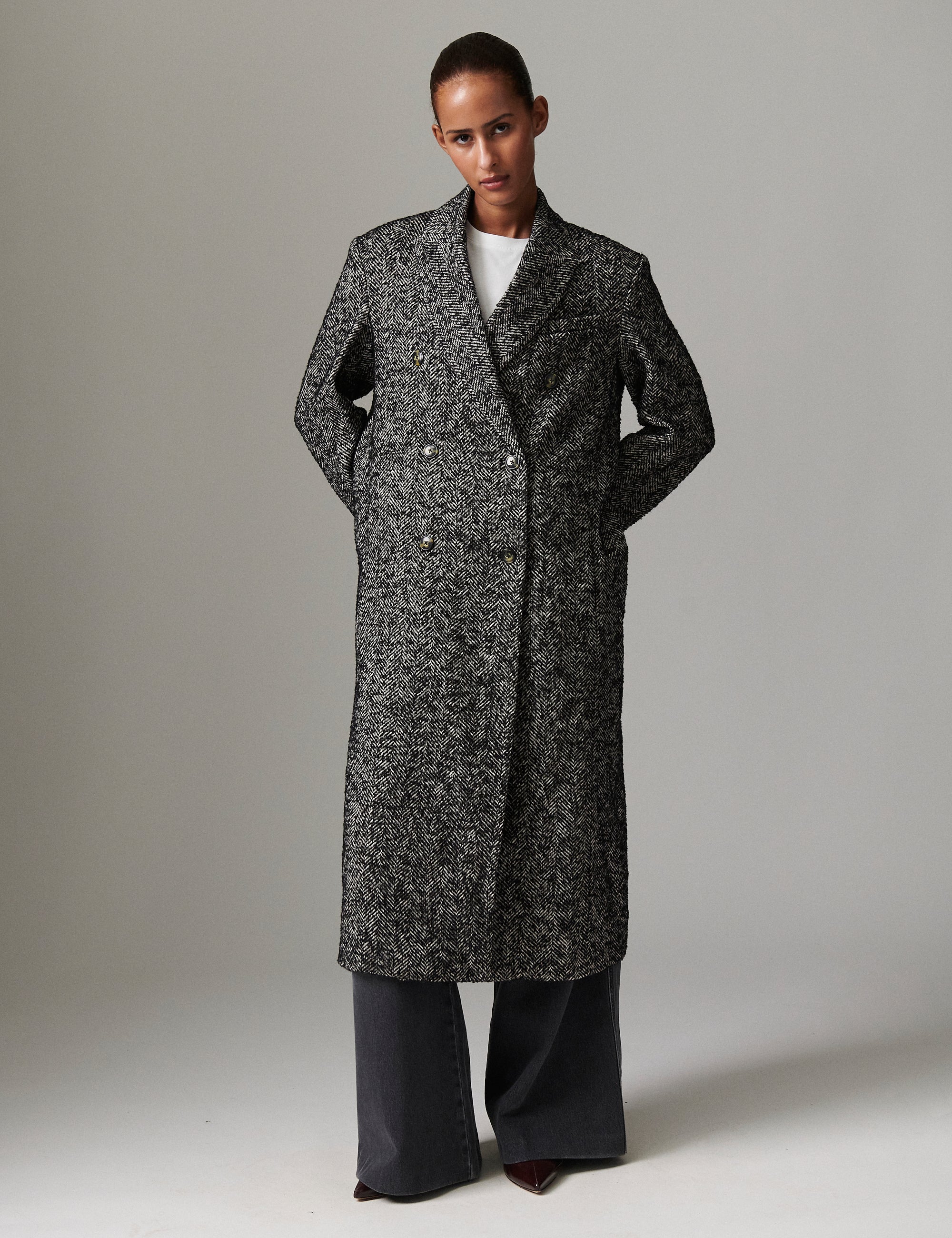 DAY Birger ét Mikkelsen Philippine - Heavy Slub Wool Coats & Jackets 500015 BLACK MIX