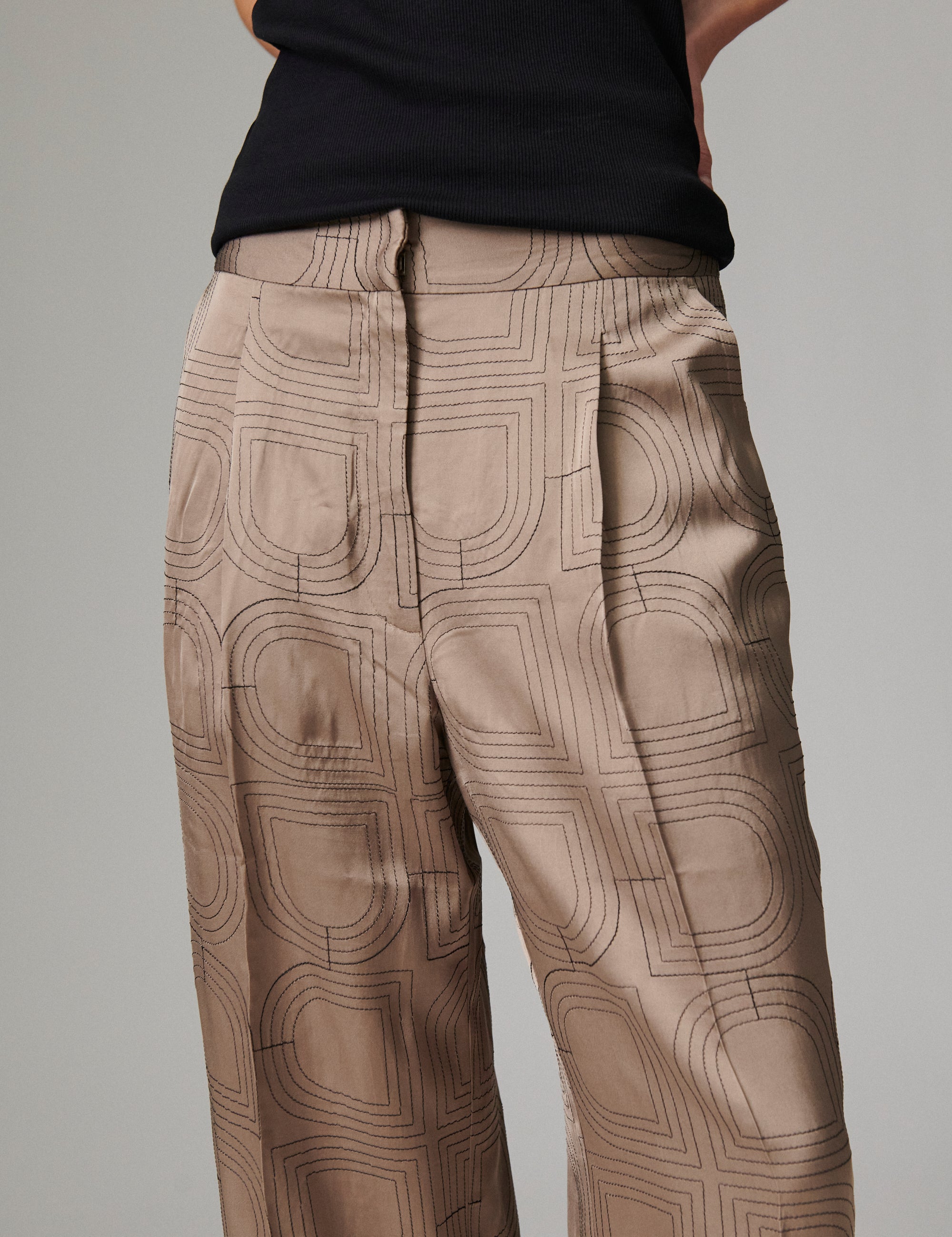 DAY Birger ét Mikkelsen Phoebe - Fluid Viscose Stitch Pants 181112 Walnut