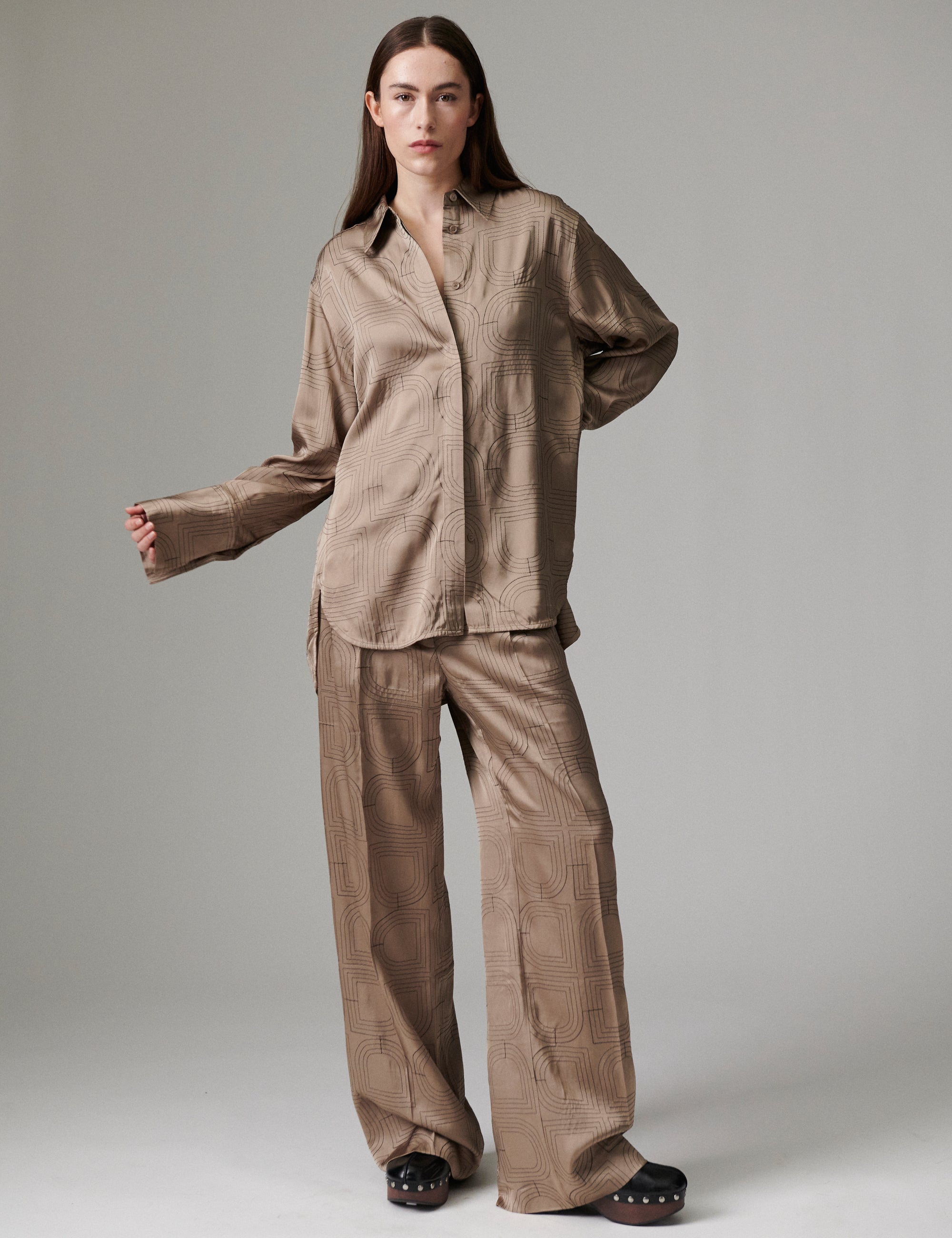 DAY Birger ét Mikkelsen Phoebe - Fluid Viscose Stitch Pants 181112 Walnut