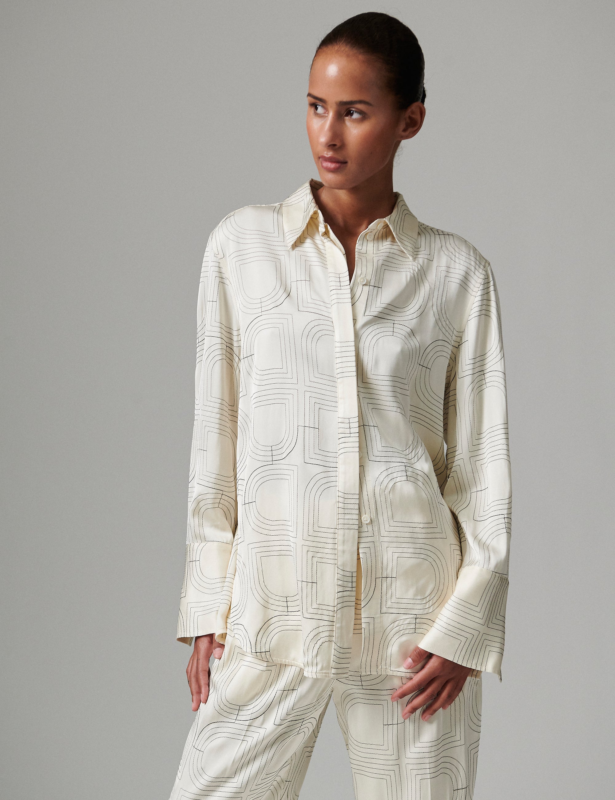 DAY Birger ét Mikkelsen Plyma- Fluid Viscose Stitch Tops & T-Shirts 110605 JET STREAM