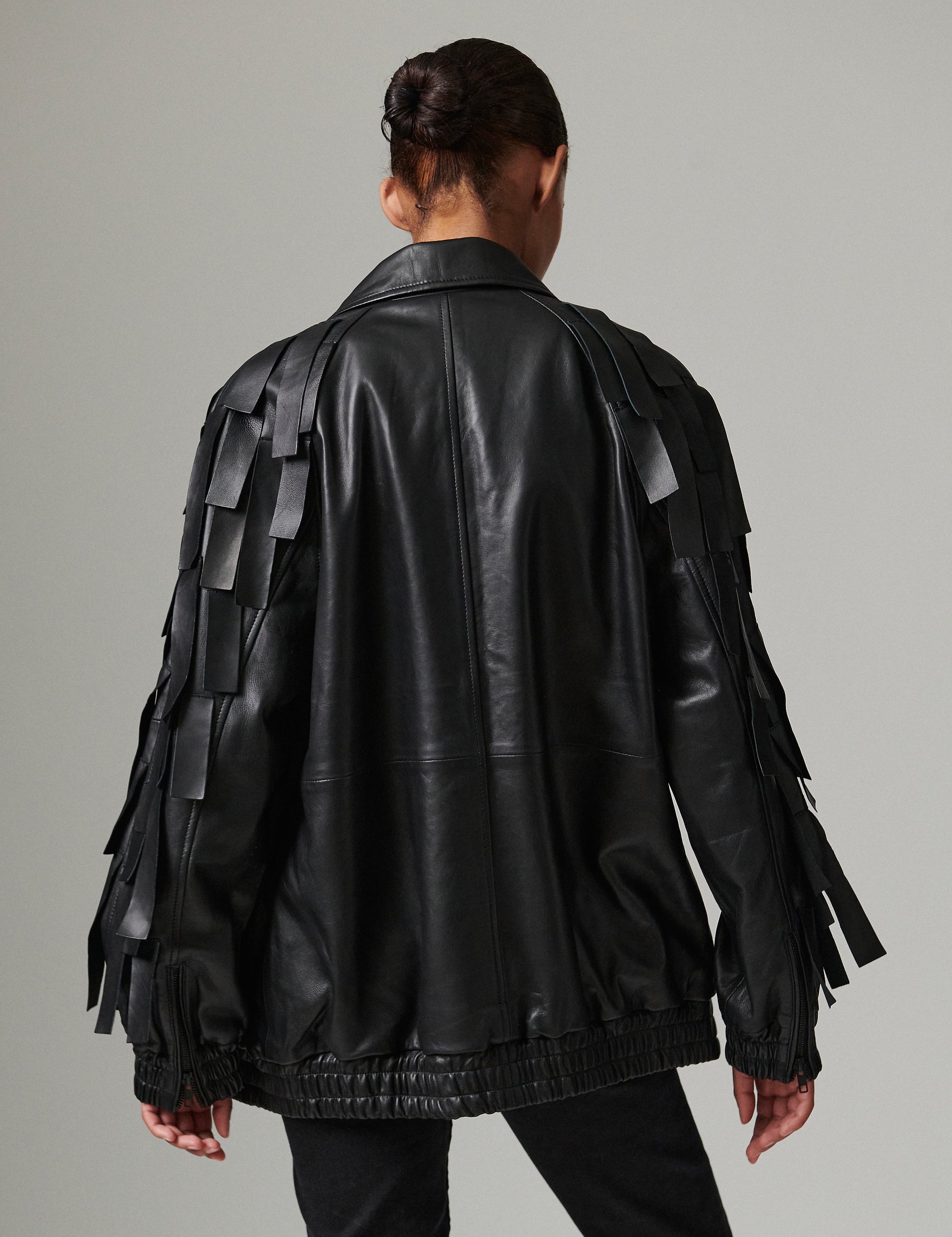 DAY Birger ét Mikkelsen Rafia - Soft Lamb Leather Jackets 190303 BLACK