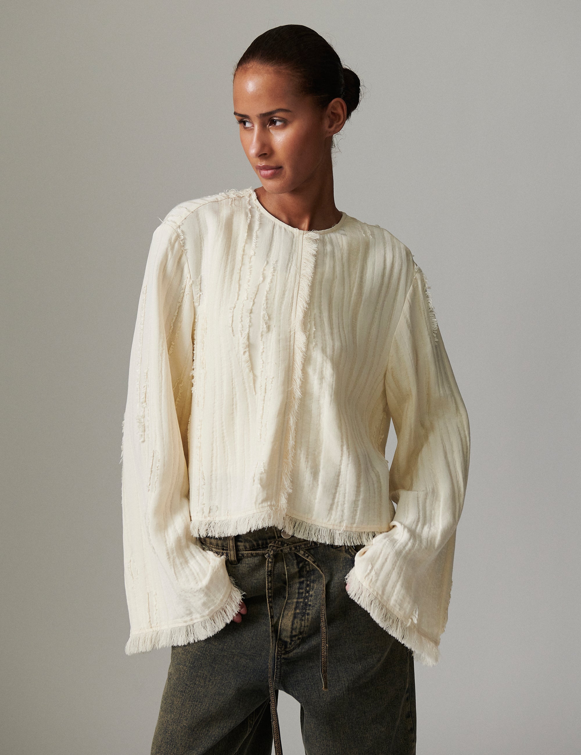 DAY Birger ét Mikkelsen Ralph - Structured fringes Tops & T-Shirts 120110 PISTACHIO SHELL.
