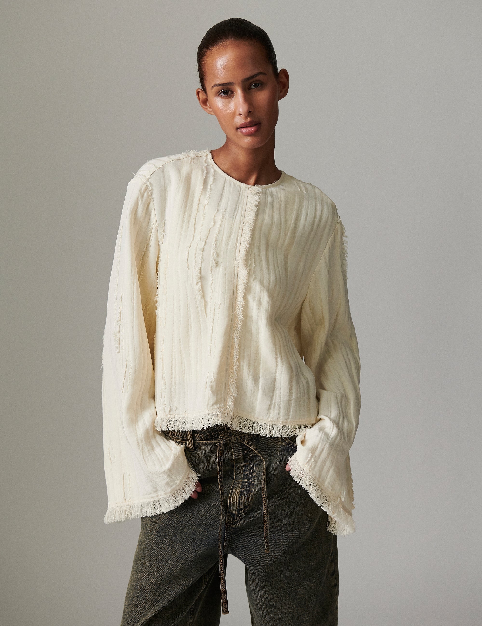 DAY Birger ét Mikkelsen Ralph - Structured fringes Tops & T-Shirts 120110 PISTACHIO SHELL.