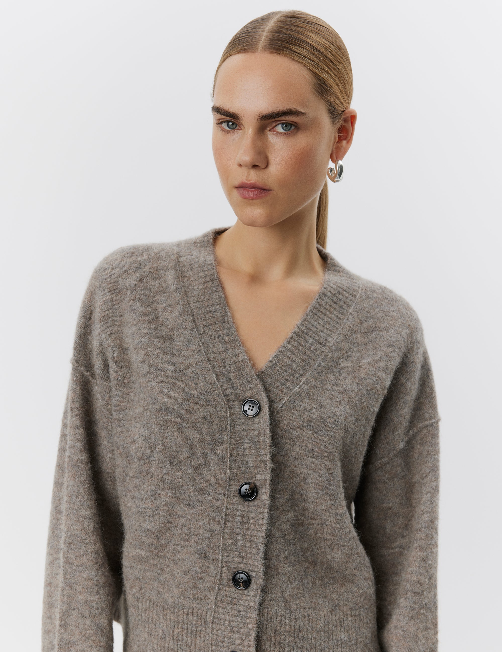 DAY Birger ét Mikkelsen Rana - Cozy Days Cardigan 500149 LIGHT ESPRESSO MELANGE