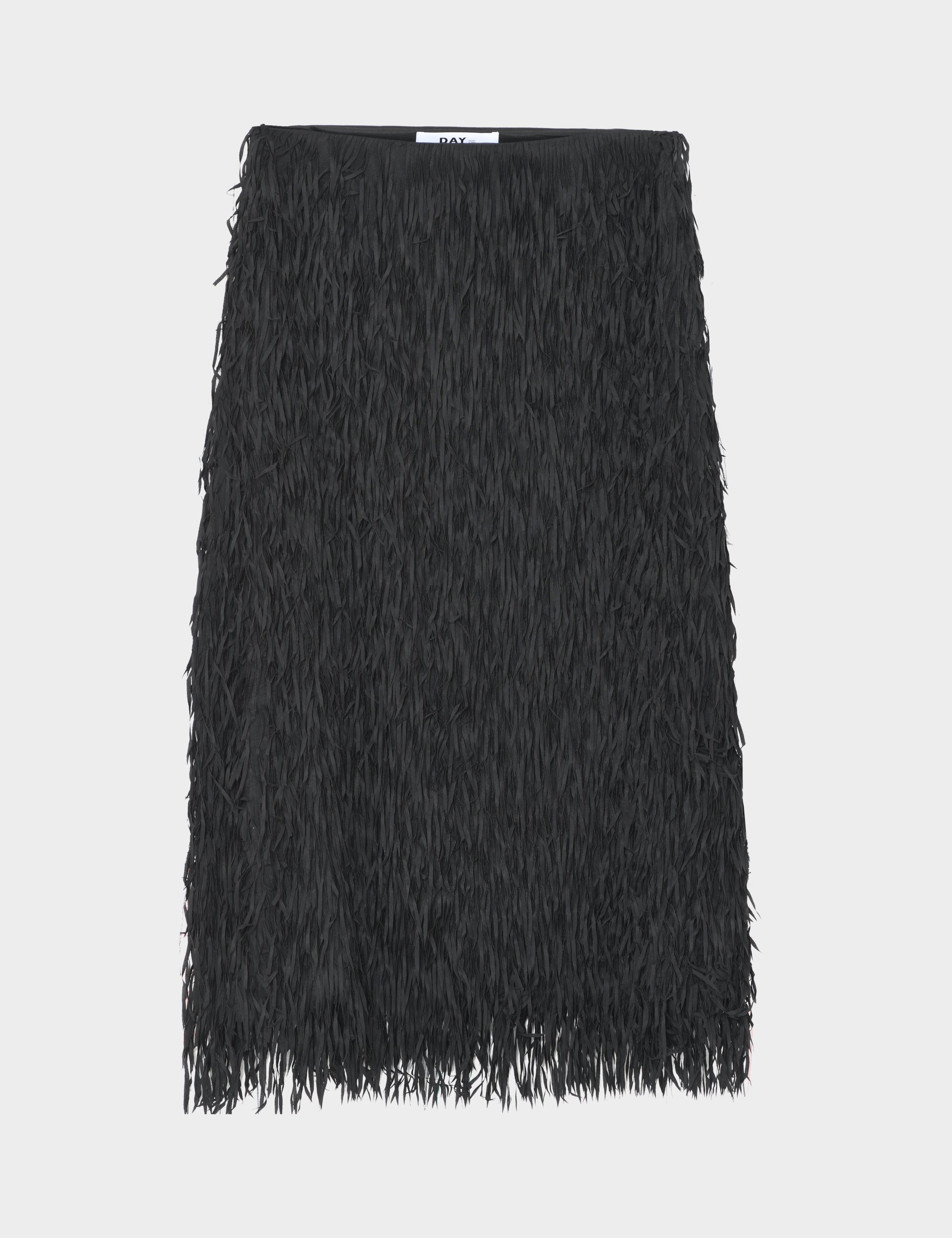 DAY Birger ét Mikkelsen Sabrina - Delicate Fringes Skirt 190303 BLACK