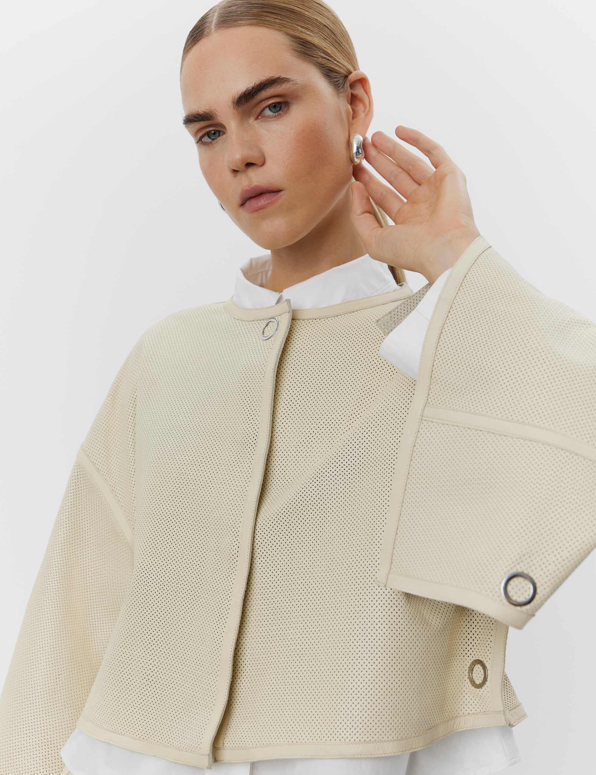 DAY Birger ét Mikkelsen Sally - Perforated Leather Shirts & Blouses 120110 PISTACHIO SHELL.