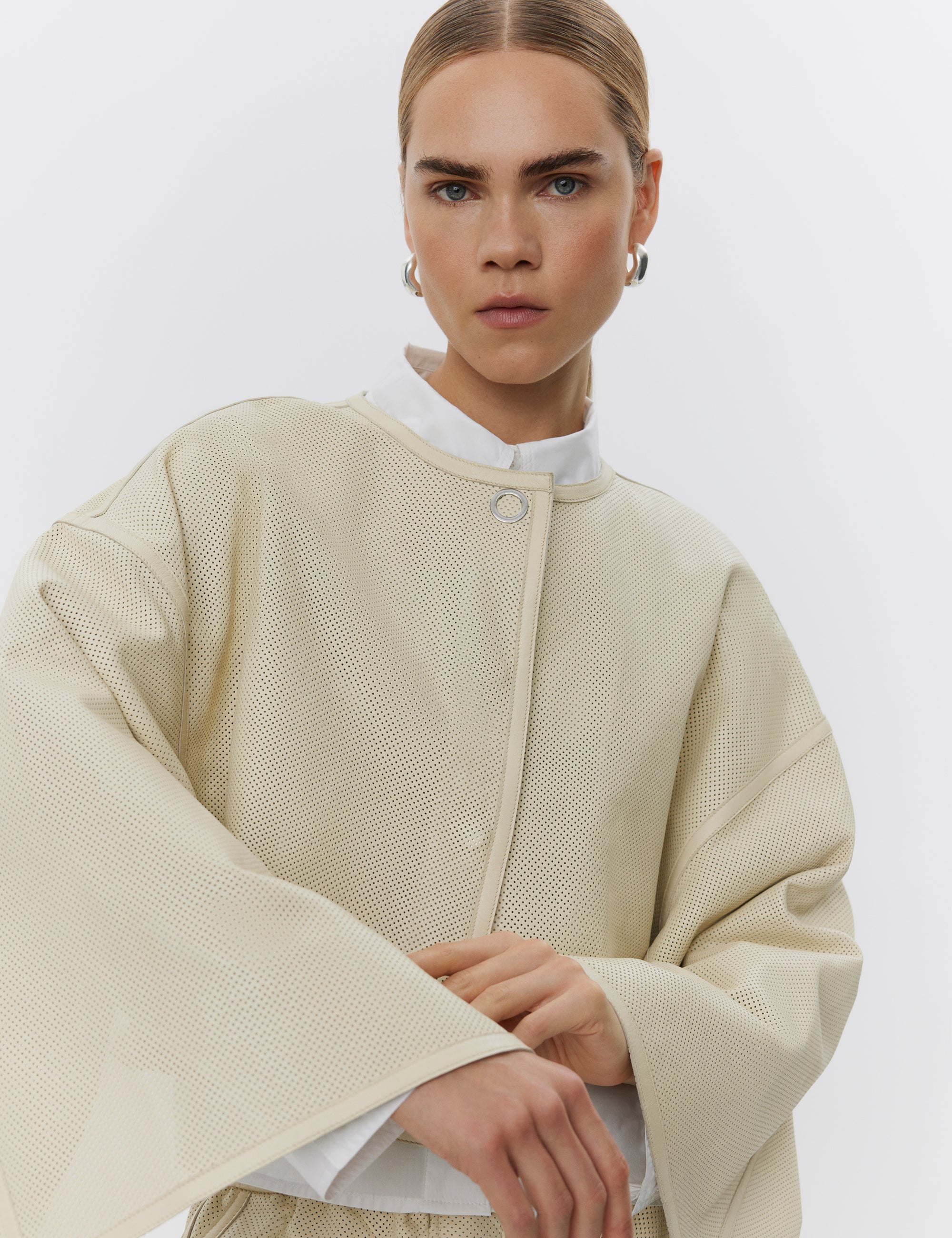 DAY Birger ét Mikkelsen Sally - Perforated Leather Shirts & Blouses 120110 PISTACHIO SHELL.