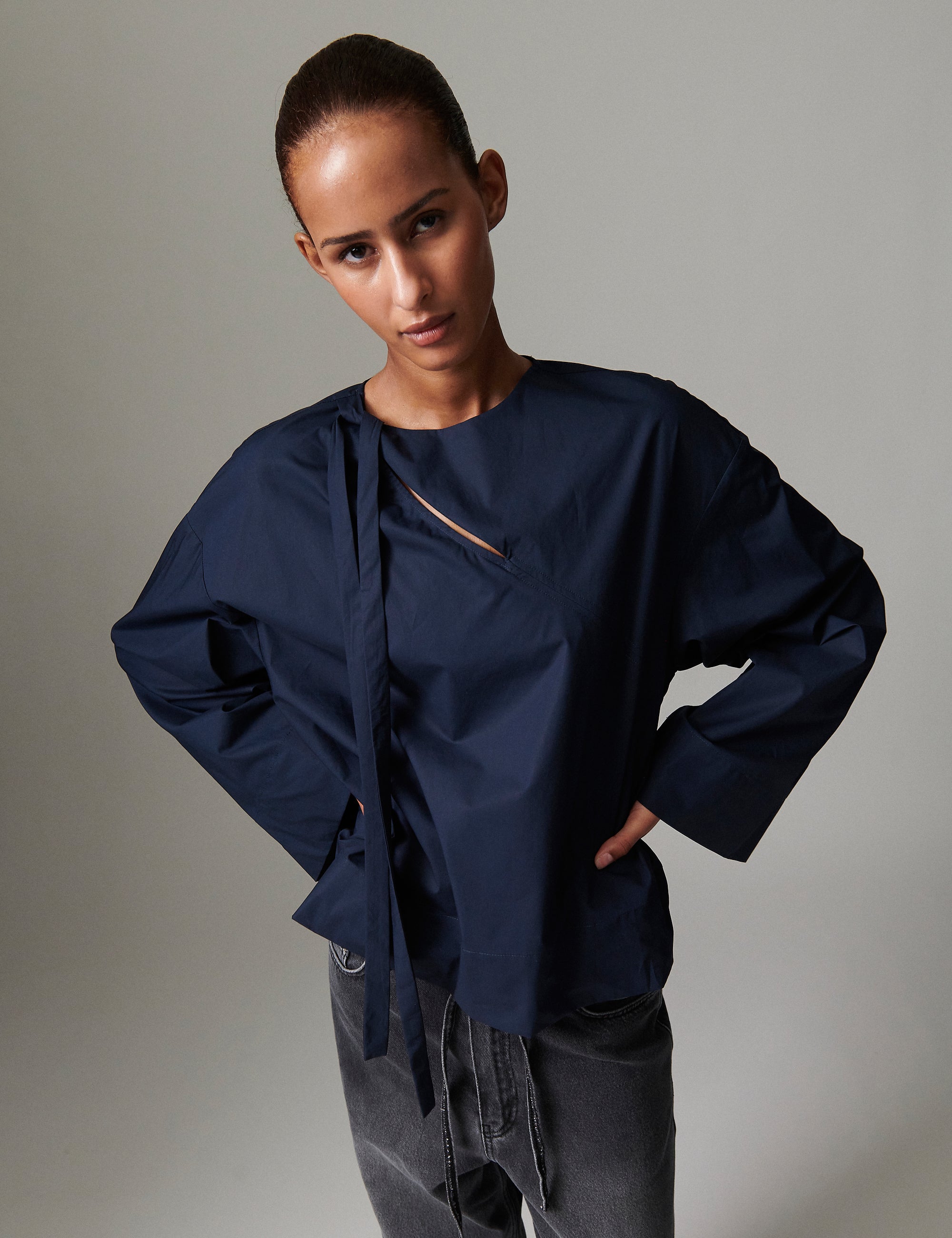 DAY Birger ét Mikkelsen Sivie - Solid cotton Shirts & Blouses 194020 DARK SAPPHIRE.