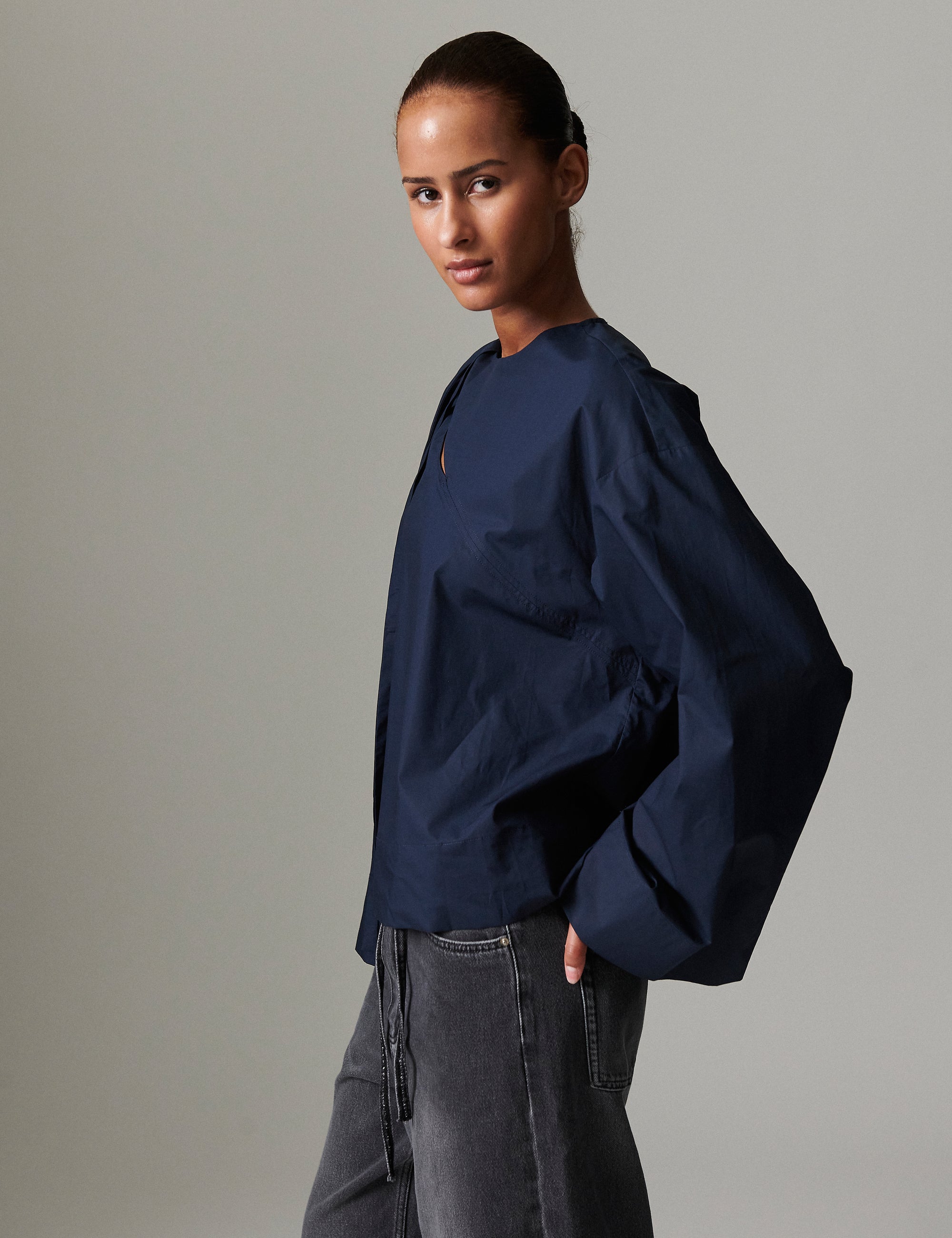 DAY Birger ét Mikkelsen Sivie - Solid cotton Shirts & Blouses 194020 DARK SAPPHIRE.