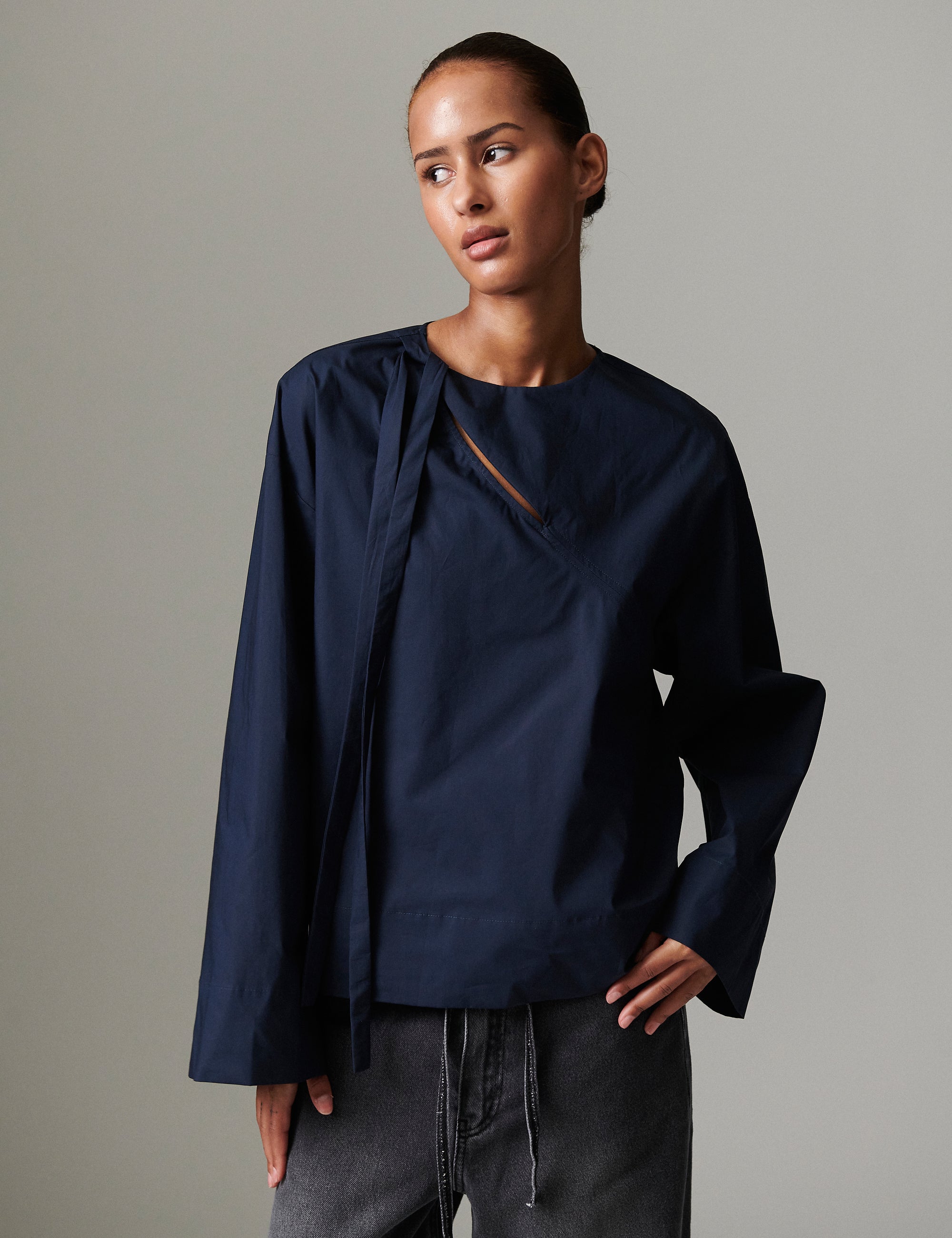 DAY Birger ét Mikkelsen Sivie - Solid cotton Shirts & Blouses 194020 DARK SAPPHIRE.