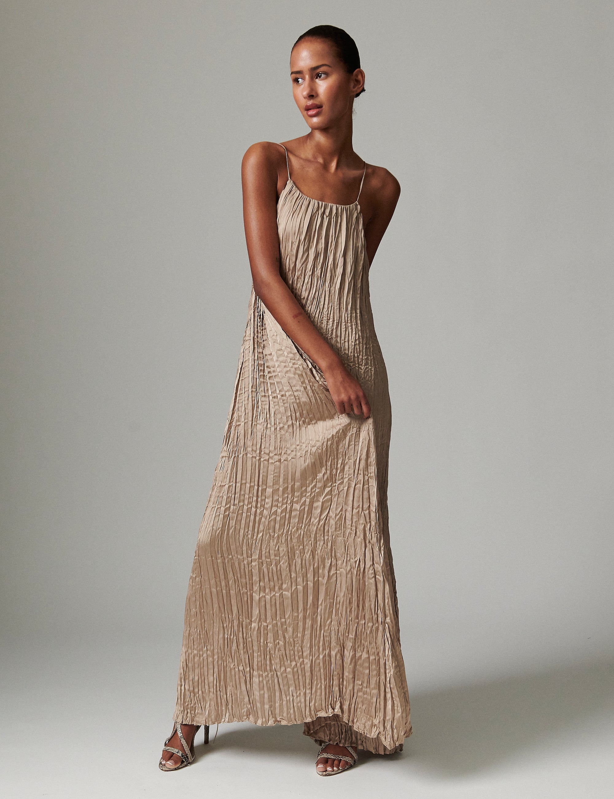 DAY Birger ét Mikkelsen Tyrice - Crinkled Surface Dress 161407 COBBLESTONE