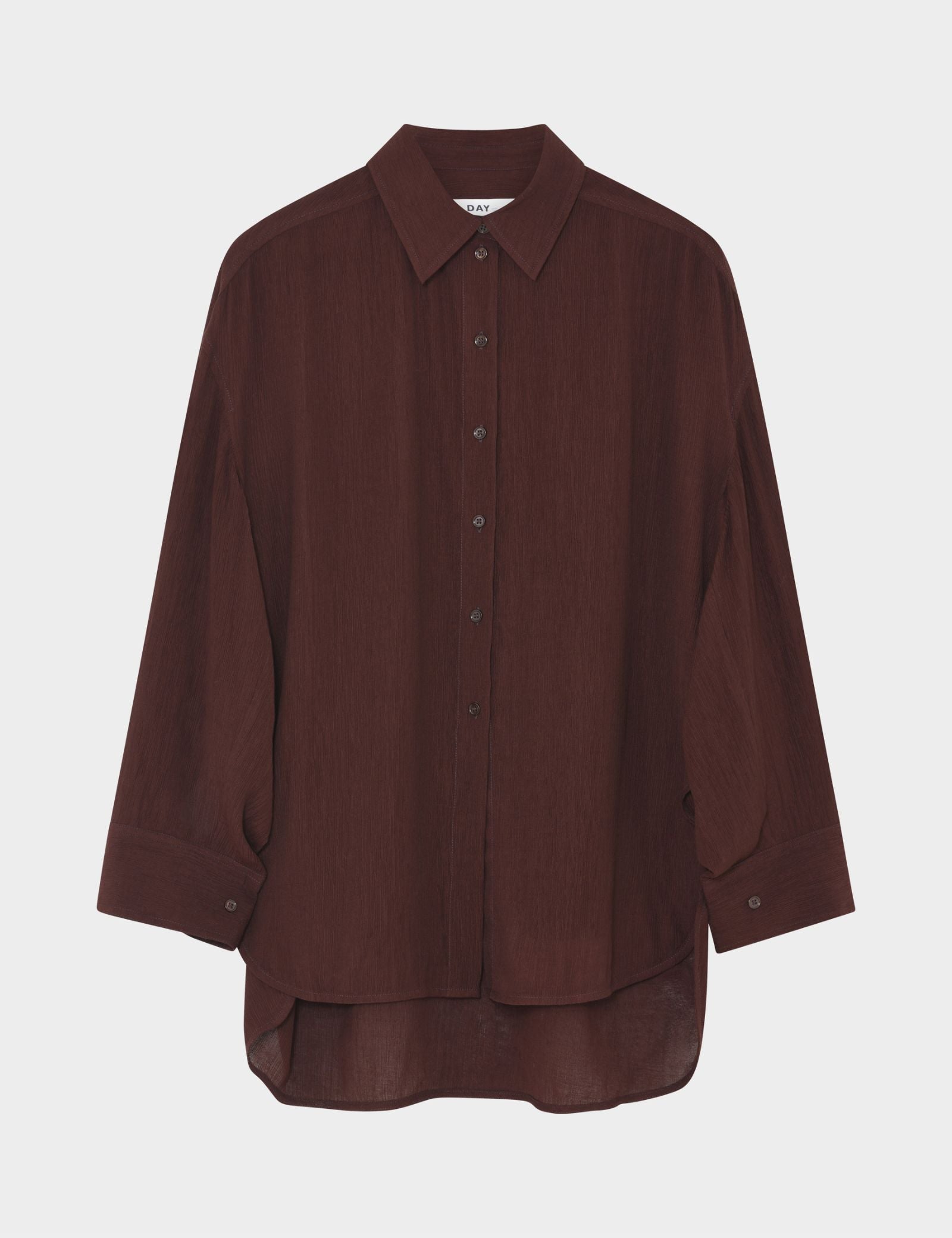 DAY Birger ét Mikkelsen Weiss - Light Wrinkled Structure Shirts & Blouses 191110 CHOCOLATE PLUM