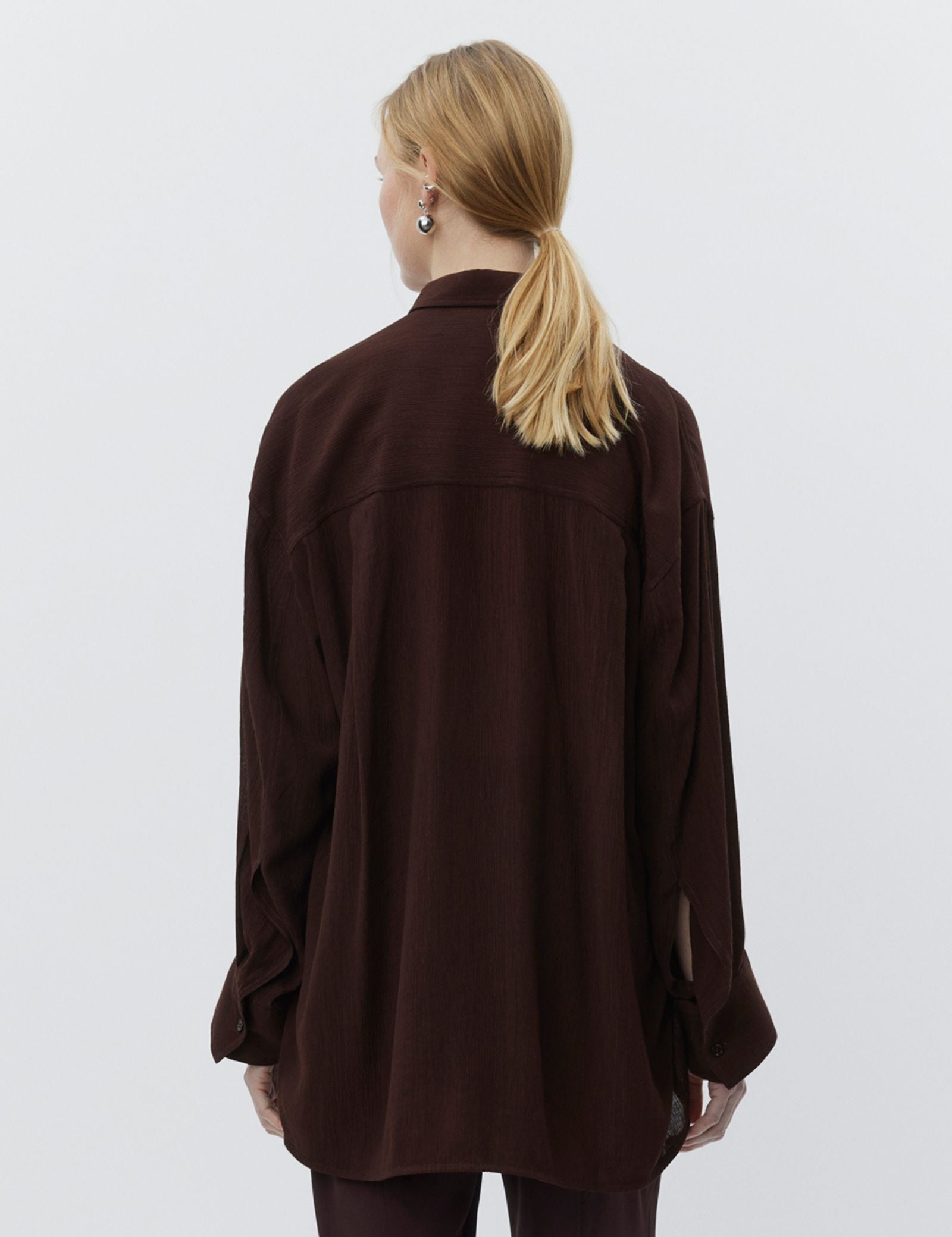 DAY Birger ét Mikkelsen Weiss - Light Wrinkled Structure Shirts & Blouses 191110 CHOCOLATE PLUM