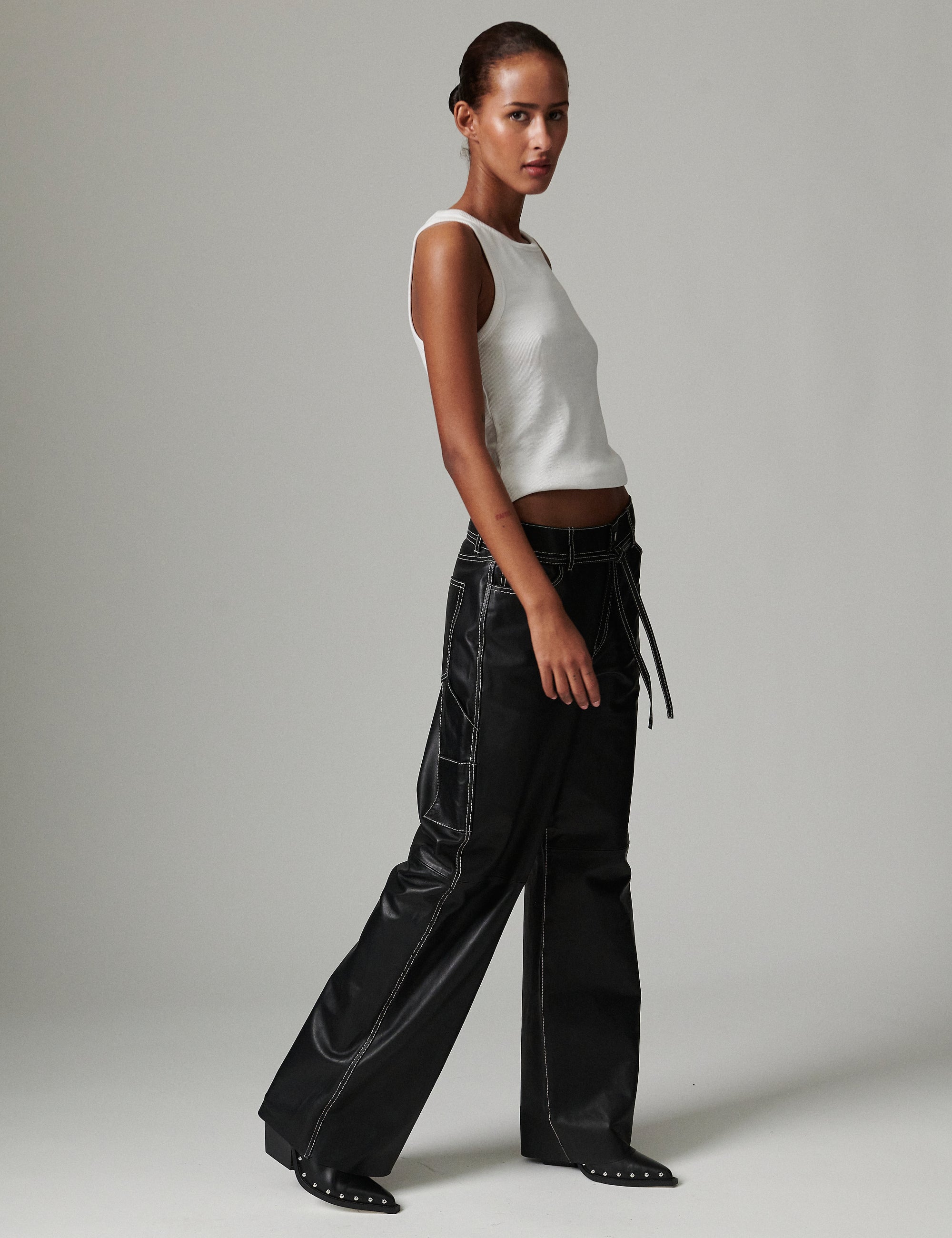 DAY Birger ét Mikkelsen Yanna - Soft Lamb Leather Pants 190303 BLACK