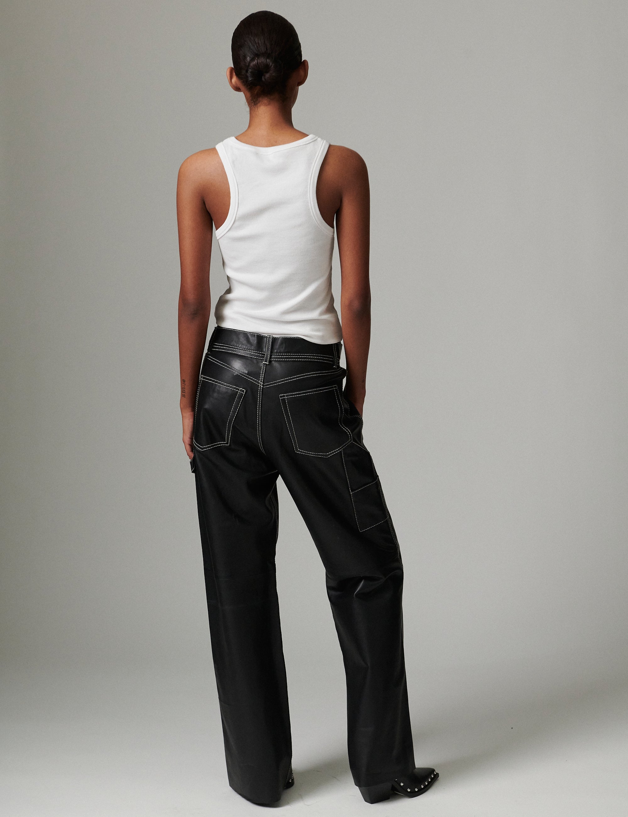 DAY Birger ét Mikkelsen Yanna - Soft Lamb Leather Pants 190303 BLACK