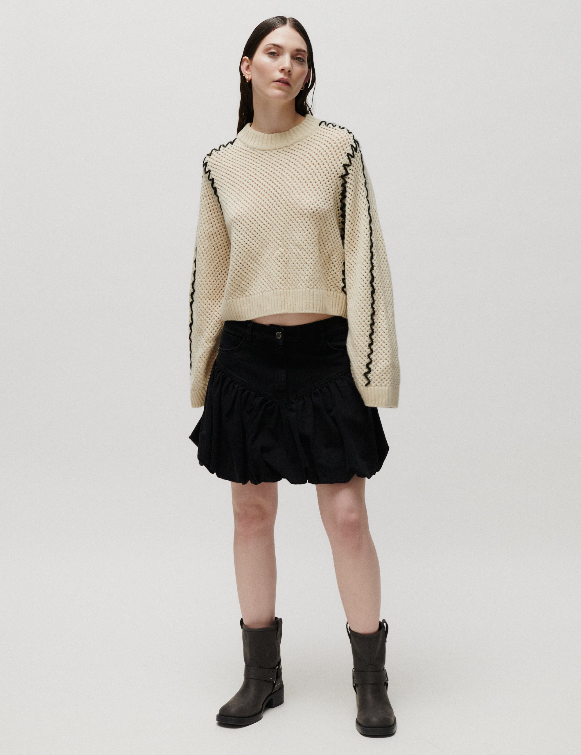 2NDDAY 2NDMarlet - Open Knit Pullover 124301 ALMOND MILK