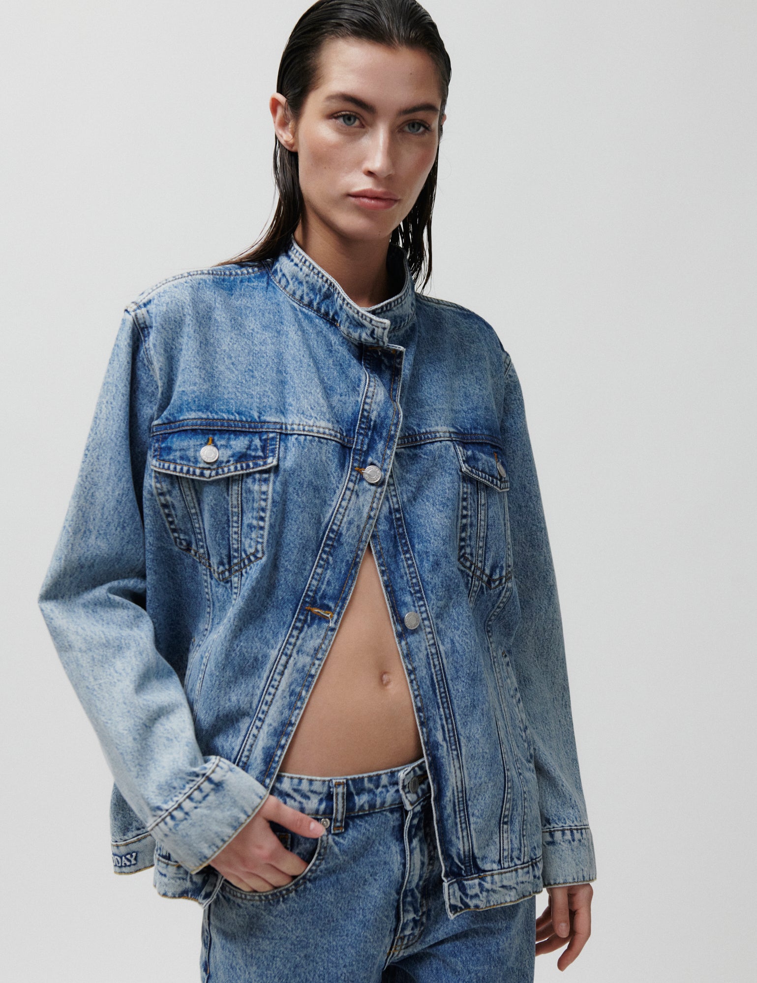2ND Alanna - Summer Blue Denim - Jacket - Mid Blue
