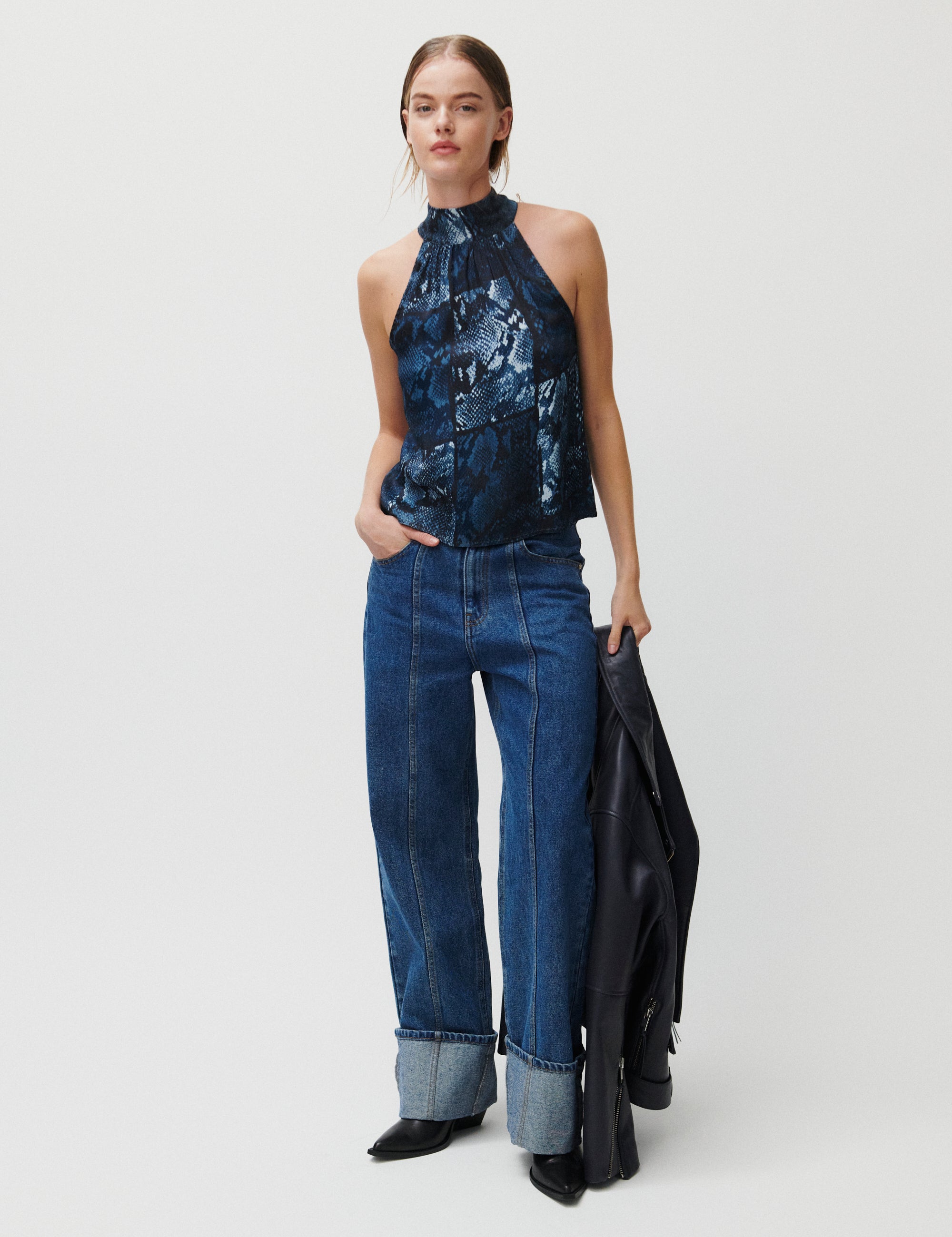 2NDDAY 2ND Aqualita - Viscose Dress 420153 Ensign Blue Snake AOP