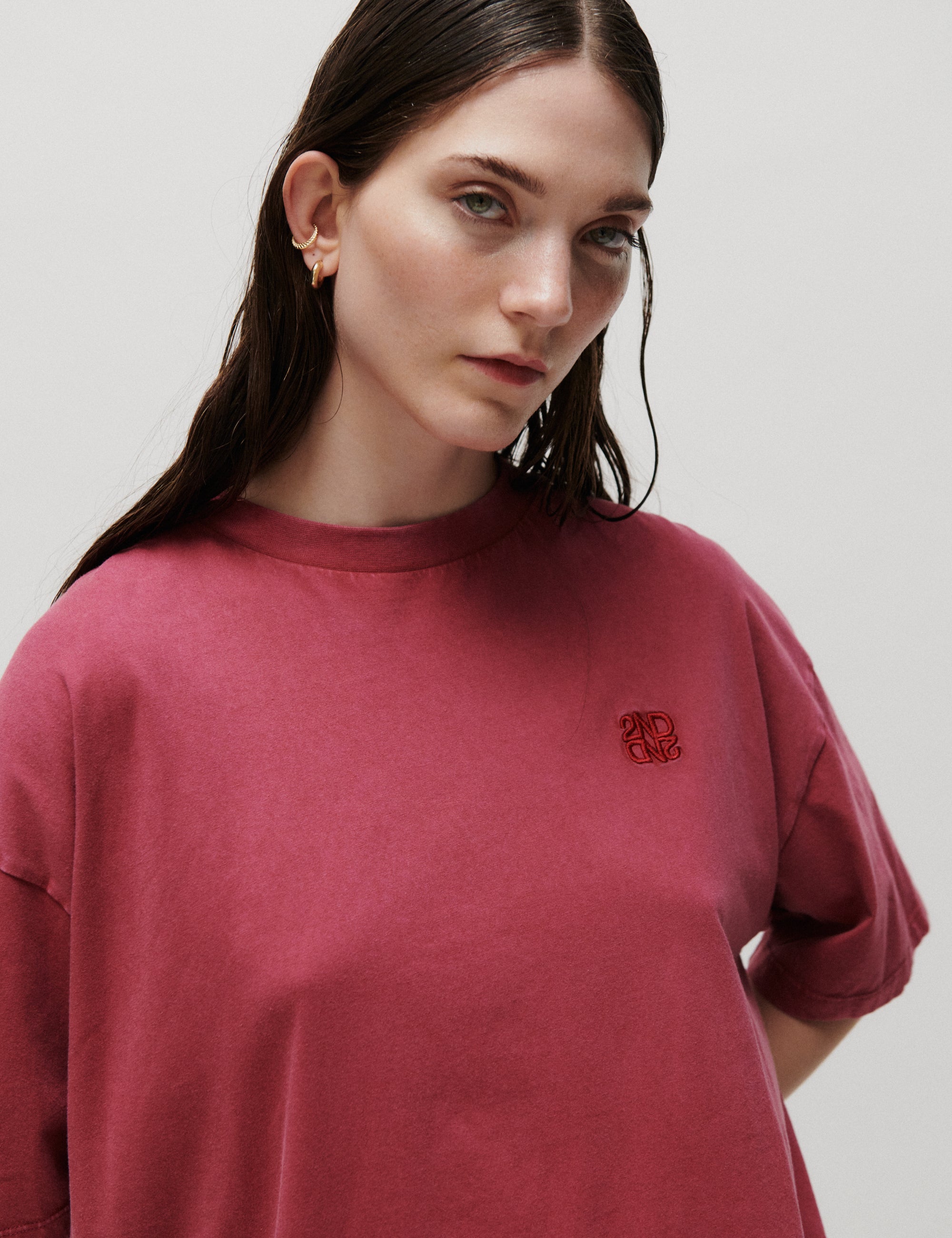 2NDDAY 2ND Araly TT - Overwashed Jersey - T-shirt T-shirt 191930 Pomegranate