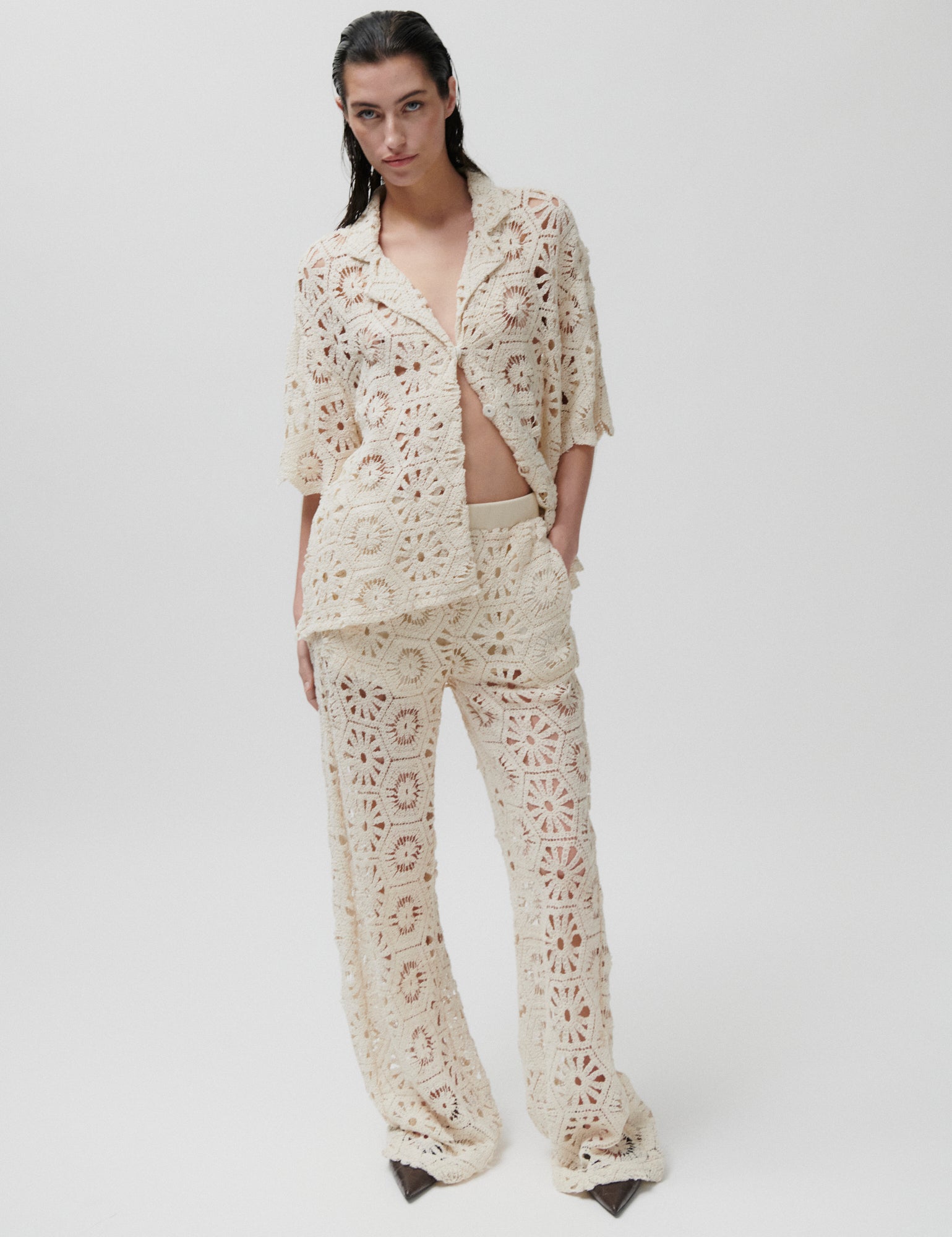 2NDDAY 2ND Austin - Dry Crochet Shirts & Blouses 114801 TOFU