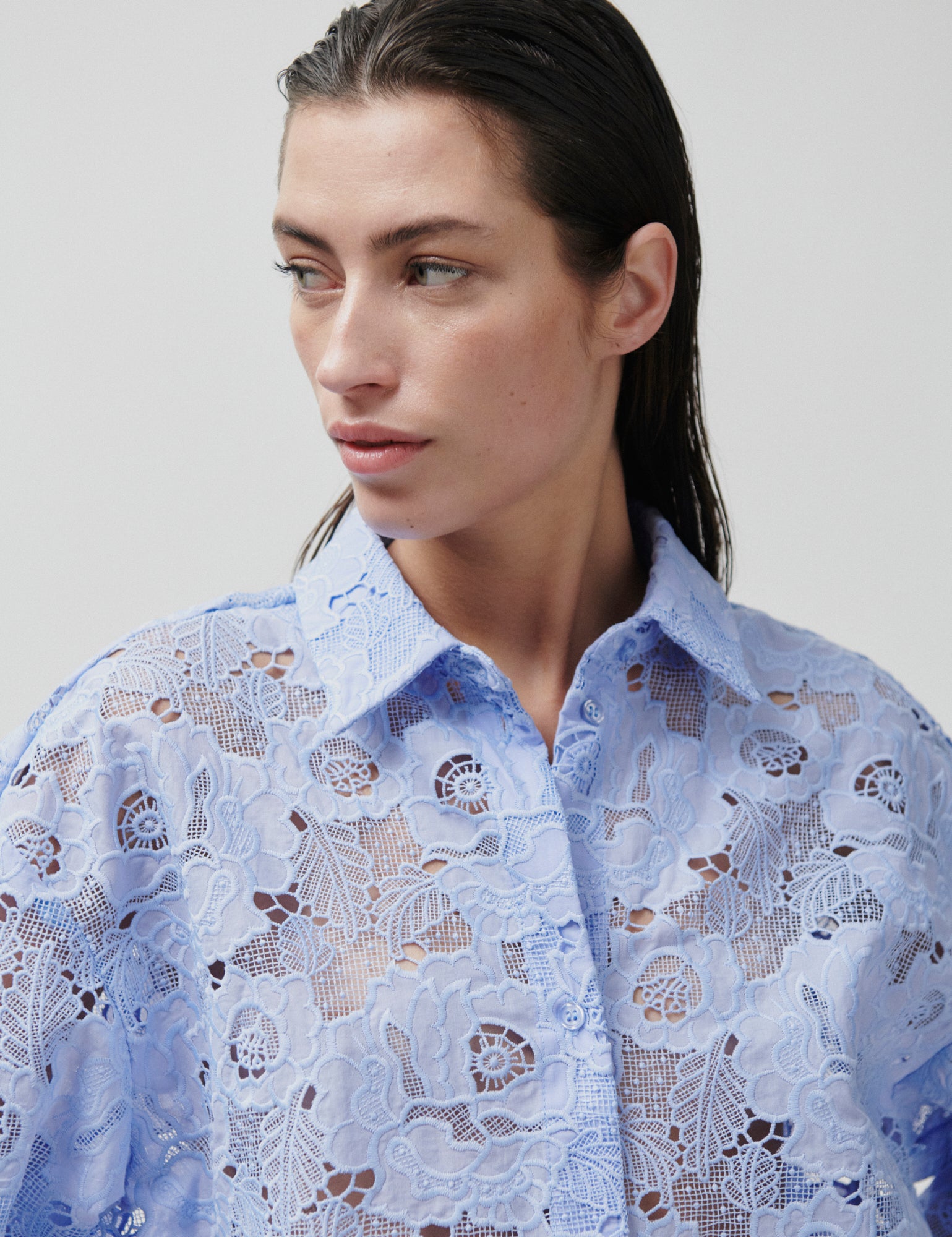 2NDDAY 2ND Austinas - Broderi Anglaise Mix Shirts & Blouses 144115 CASHMERE BLUE