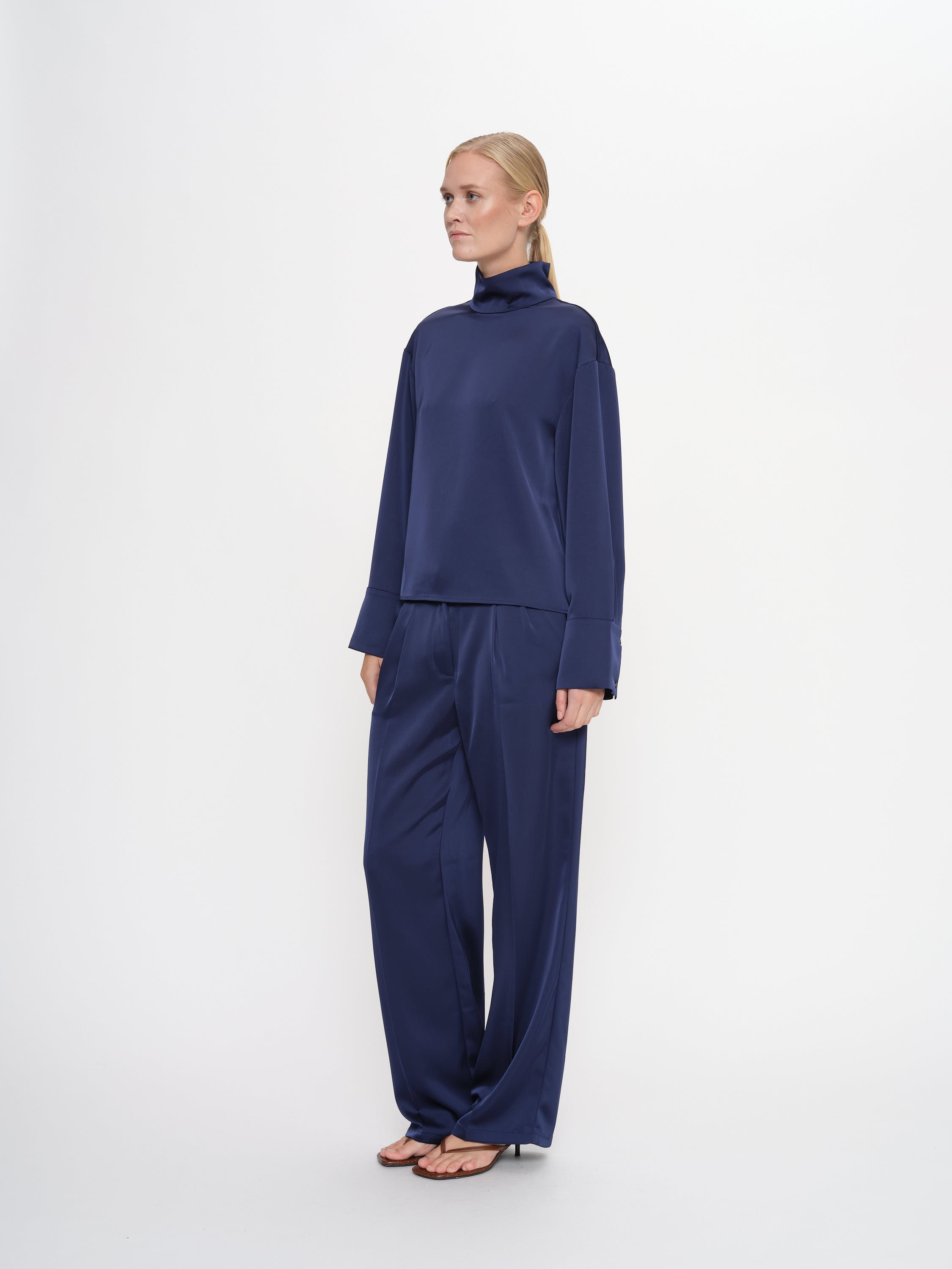 2NDDAY 2ND Carter - Heavy Satin Pants 193933 Medieval Blue