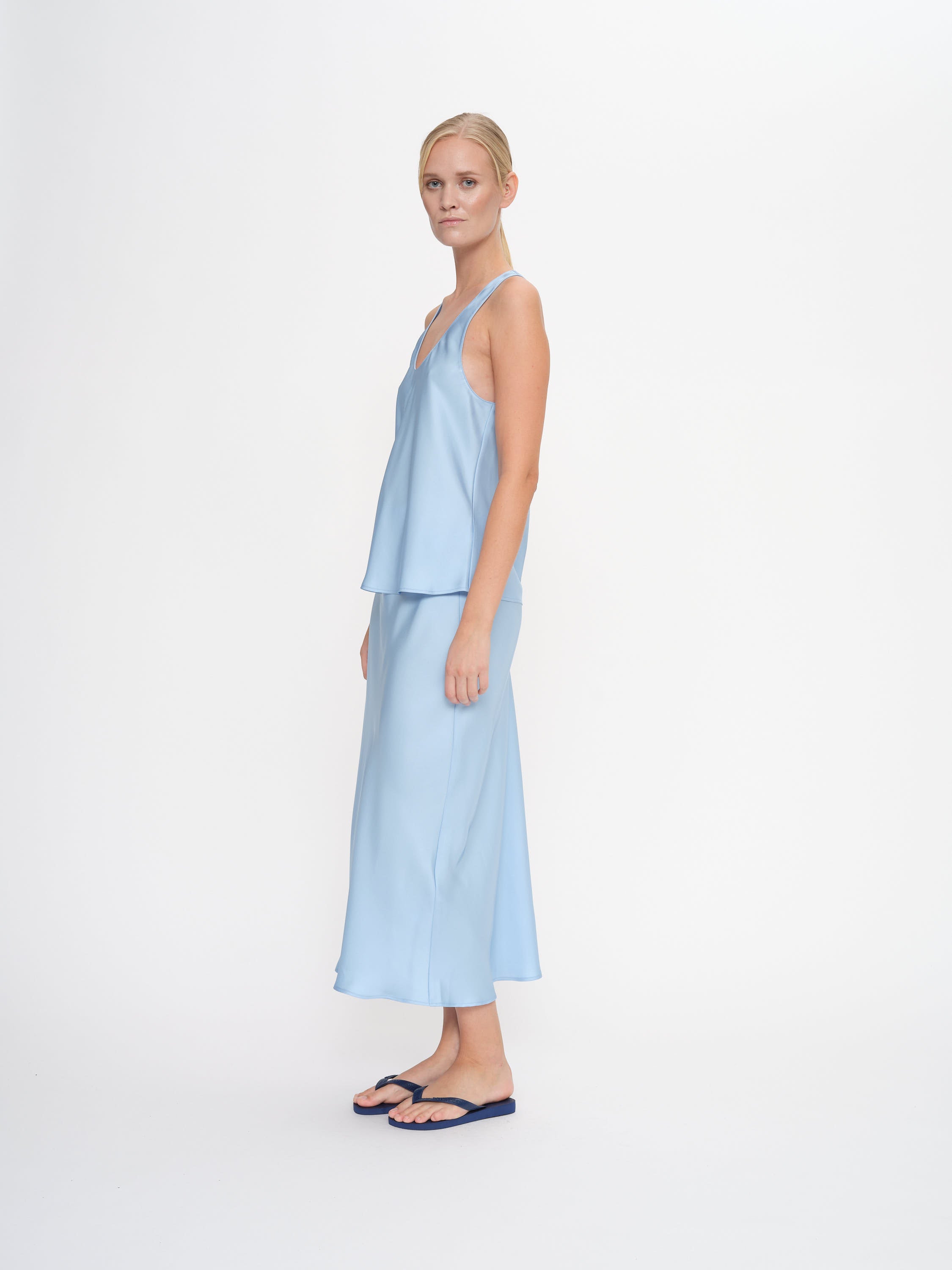 2NDDAY 2ND Clea - Fluid Twill Skirt 04038 Powder Blue
