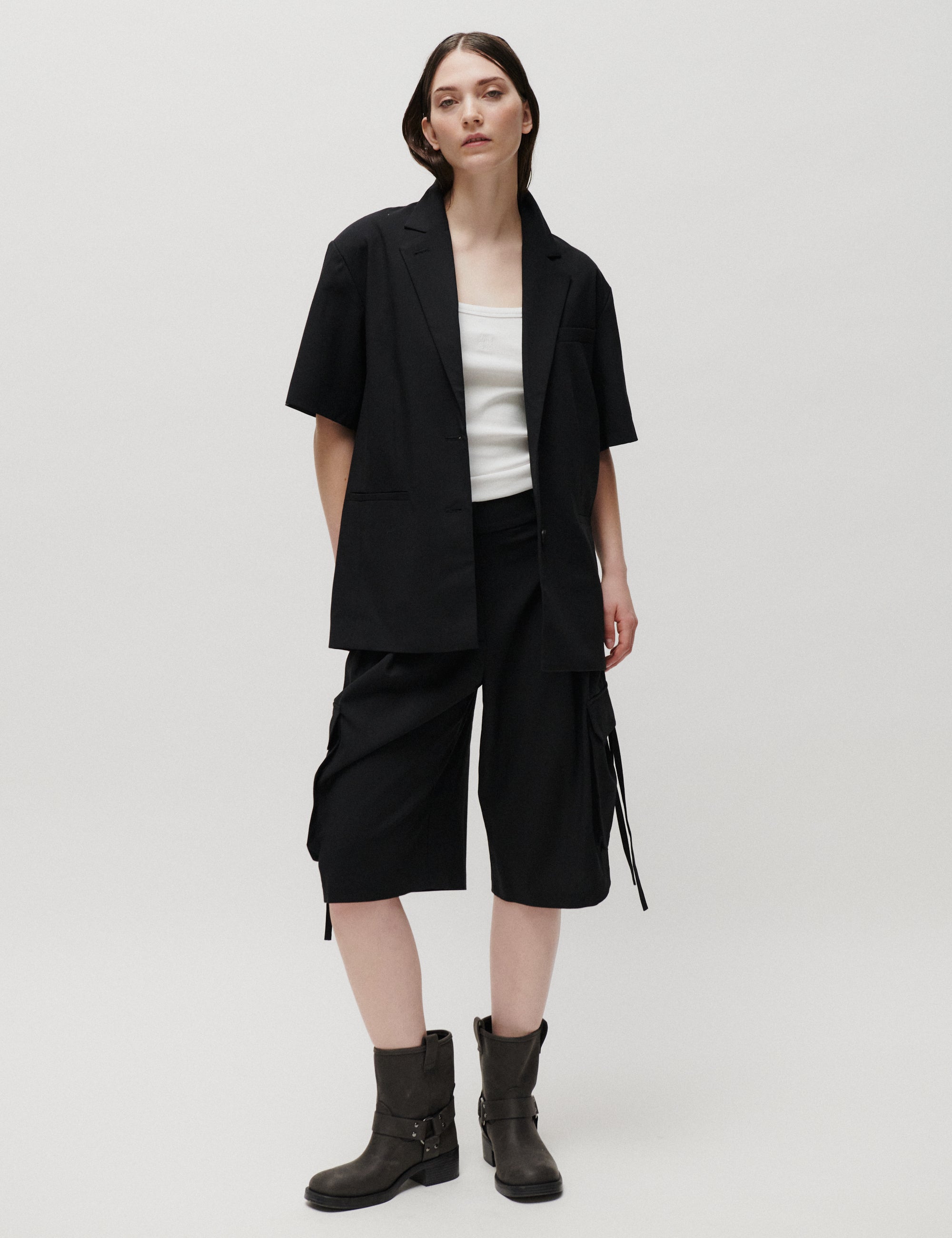 2NDDAY 2ND Hattori - Melange Suiting - Shorts Shorts 190303 Black