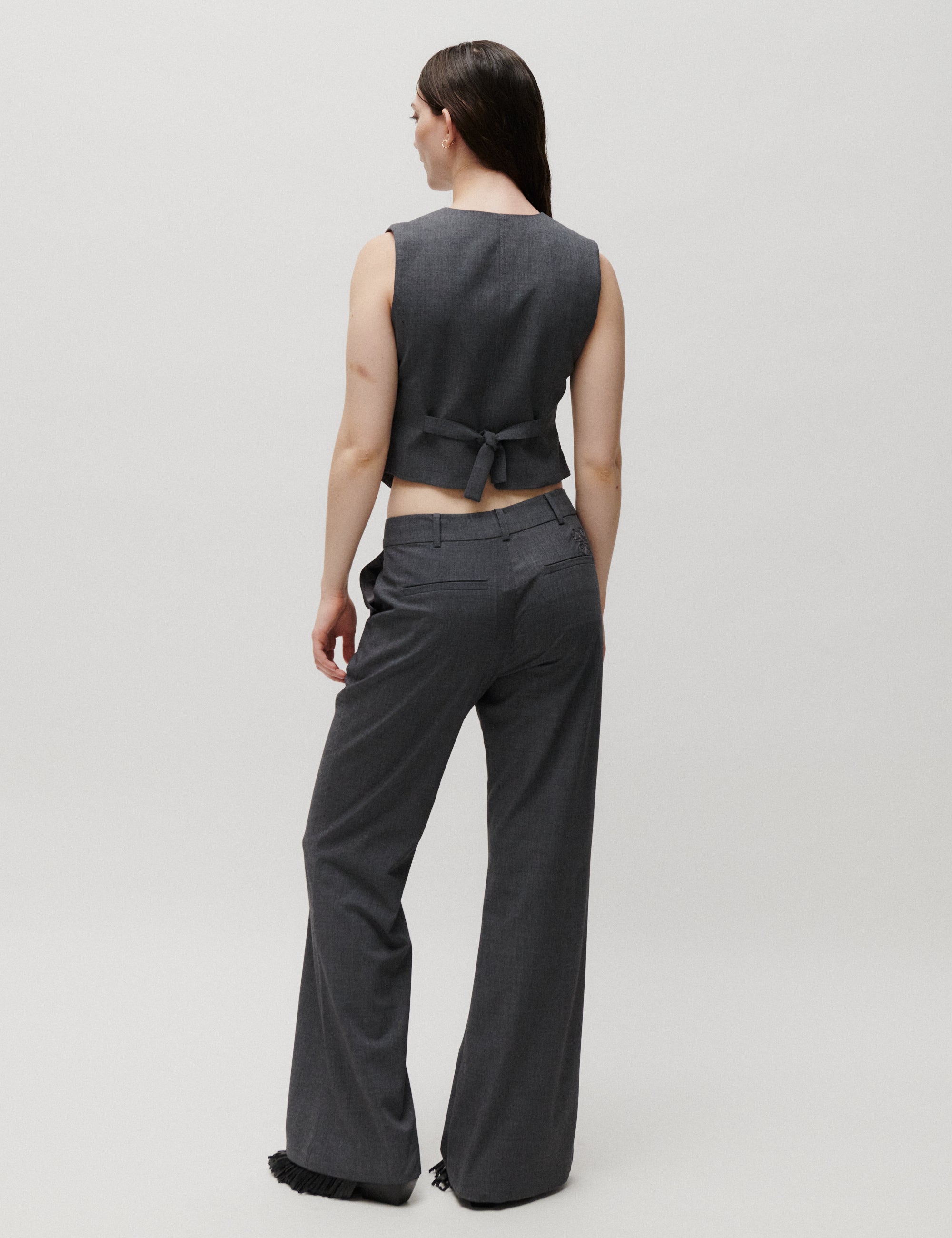 2NDDAY 2ND Hattoria - Melange Suiting Pants 420129 Light Grey Melange