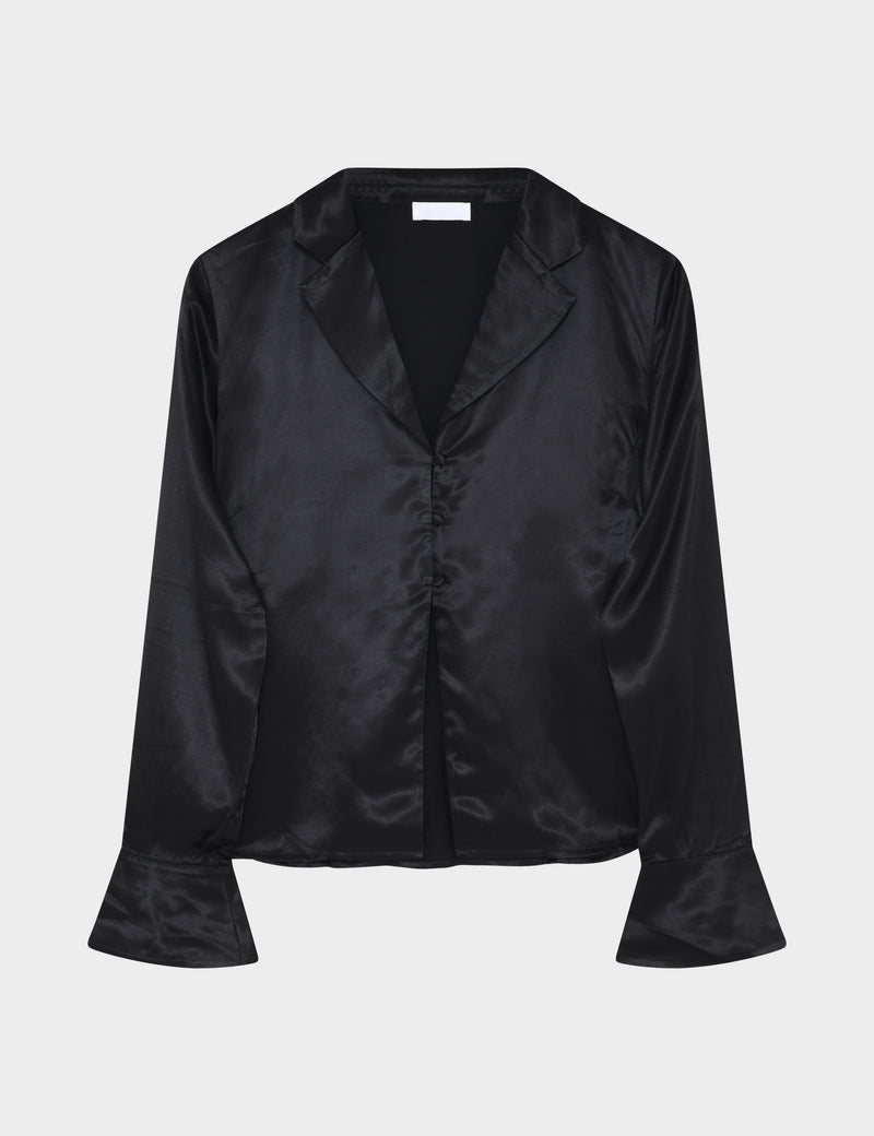 2NDDAY 2ND Isabelle TT - Satin Bliss Shirts & Blouses 194008 Meteorite (Black)