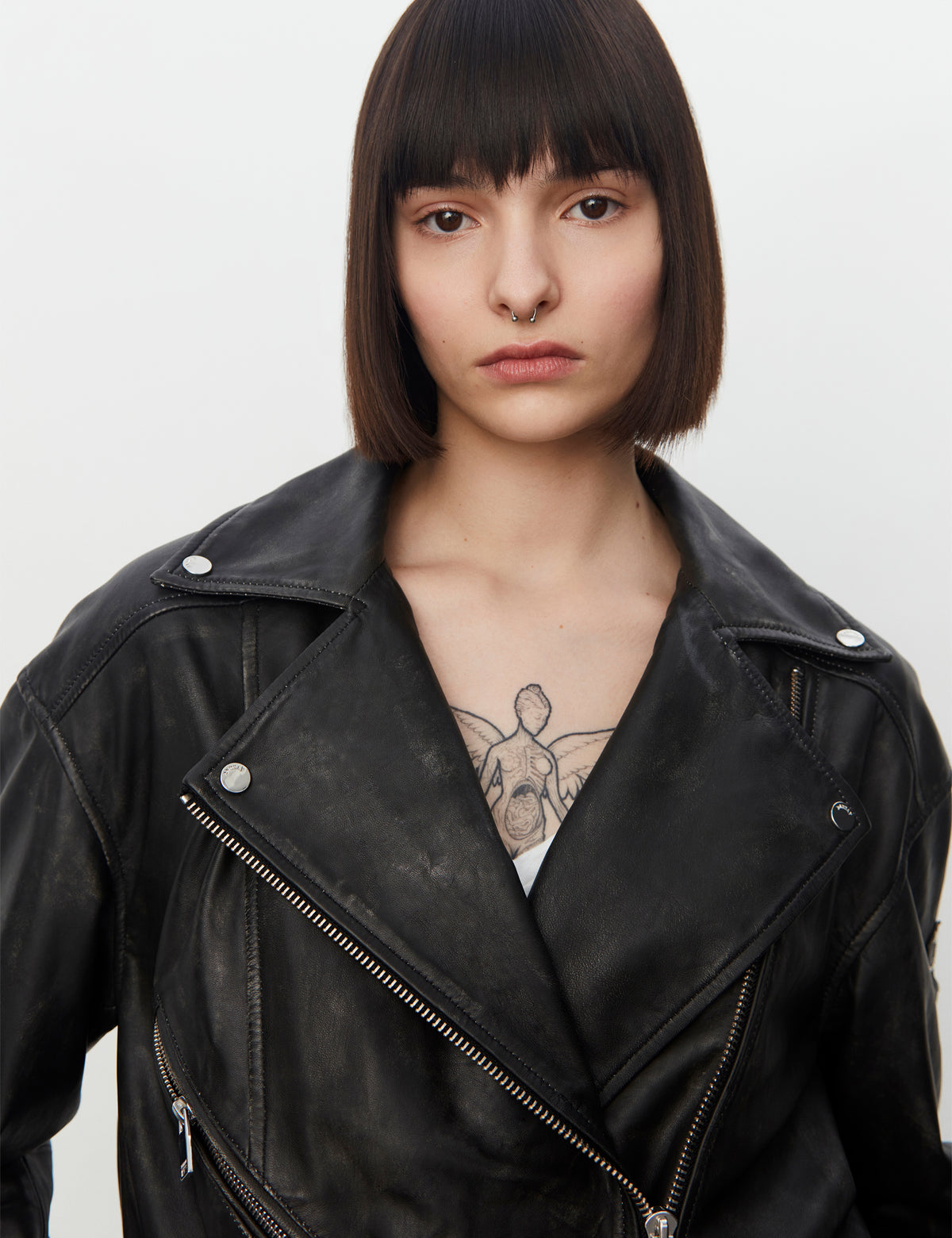 2NDDAY 2ND Jagger - Uneven Leather Coats & Jackets 11002 Unblack