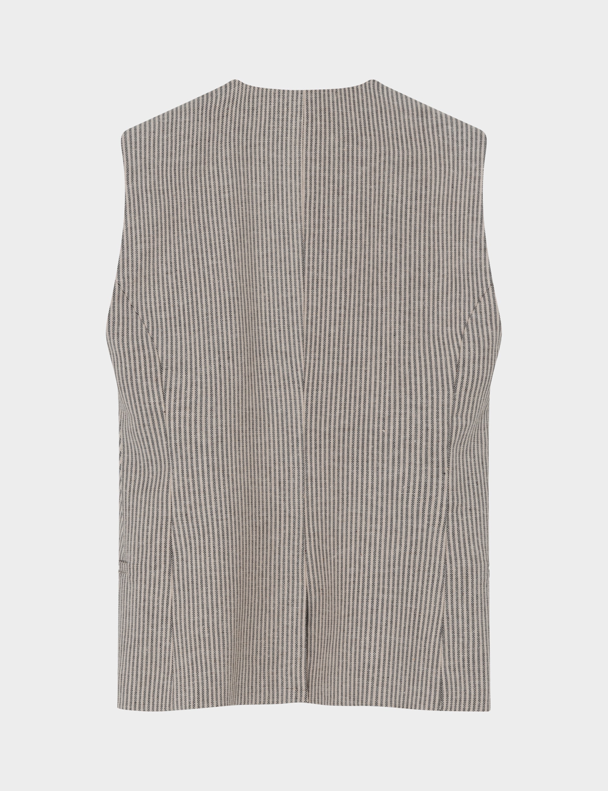 2NDDAY 2ND Juell - Striped Linen Blend Waistcoat 130000 Moonbeam