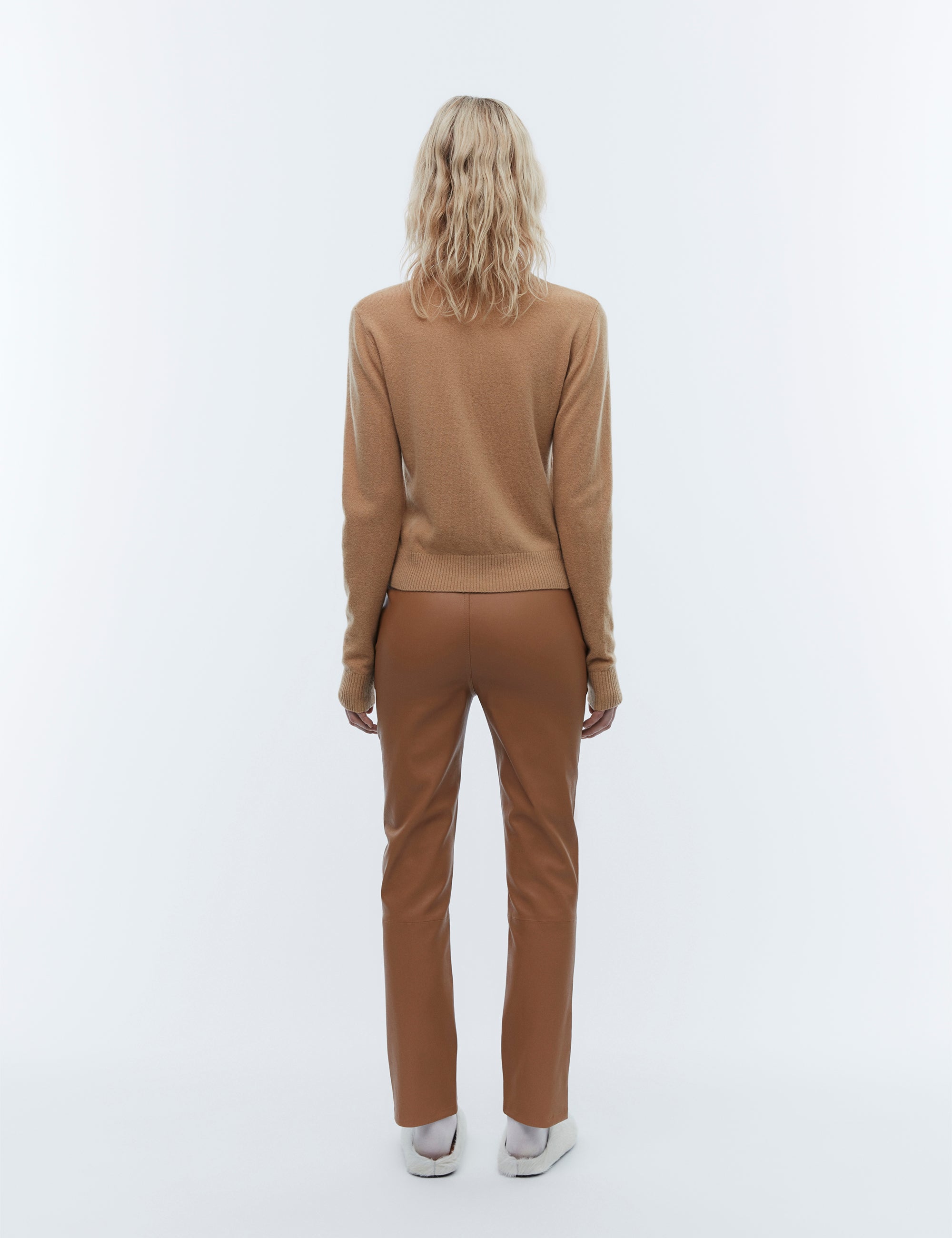 2NDDAY 2ND Leya - Refined Stretch Leather Pants Tobacco Brown 171327