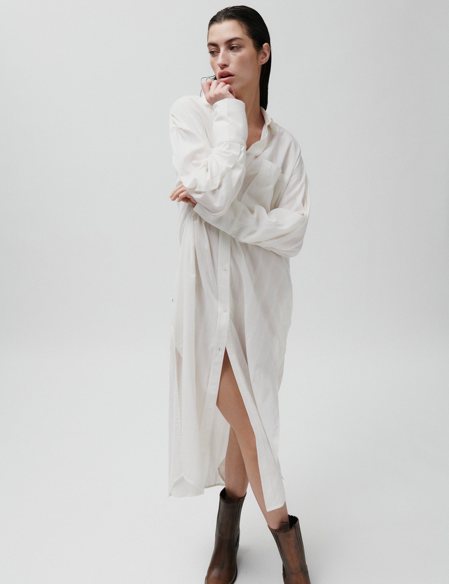 2NDDAY 2ND Maddy - Crispy Cotton Stripe - Dress Dress 111001 WHITE ALYSSUM