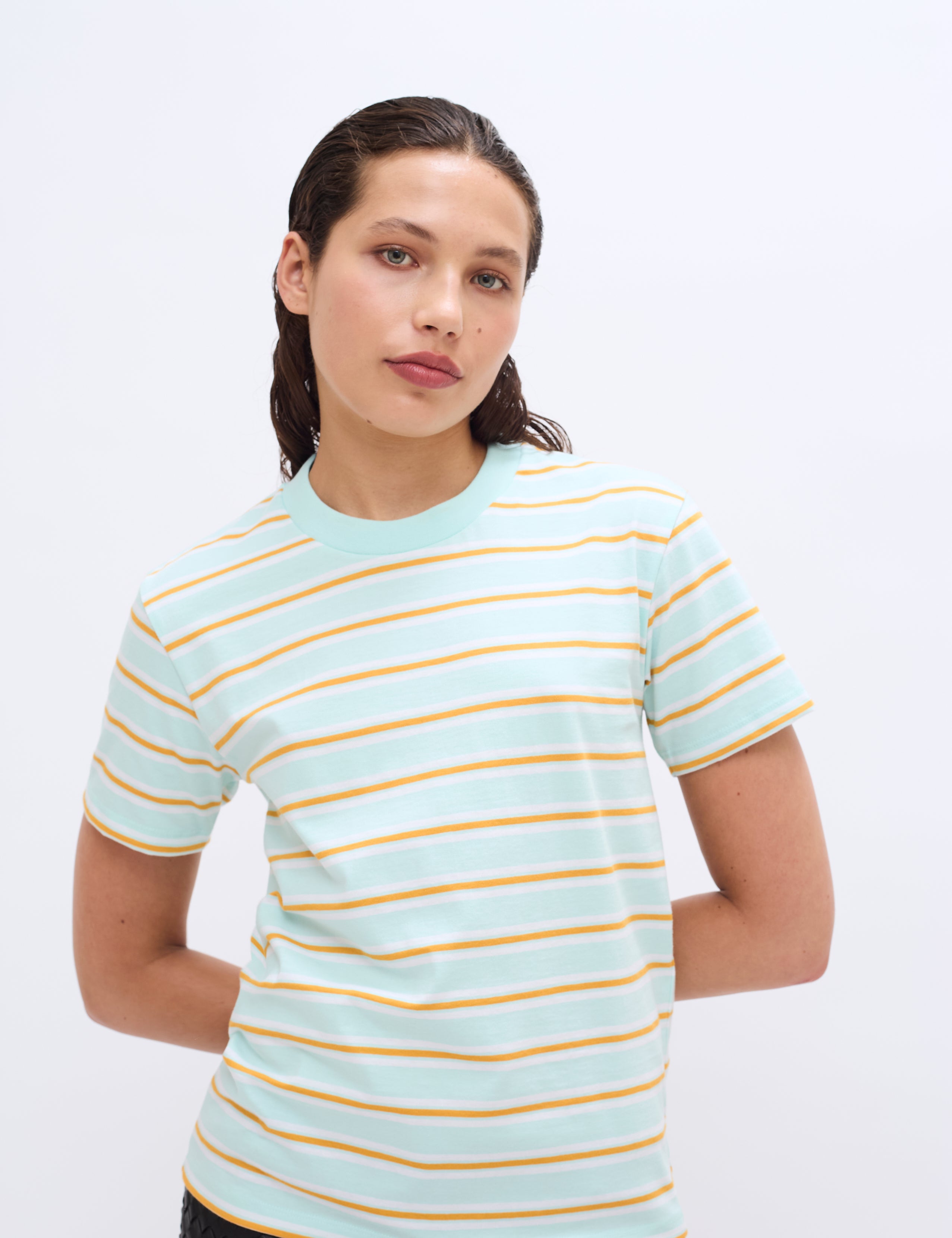2NDDAY 2ND Marissas - Striped Jersey Tops & T-Shirts 6317 Soothing Sea