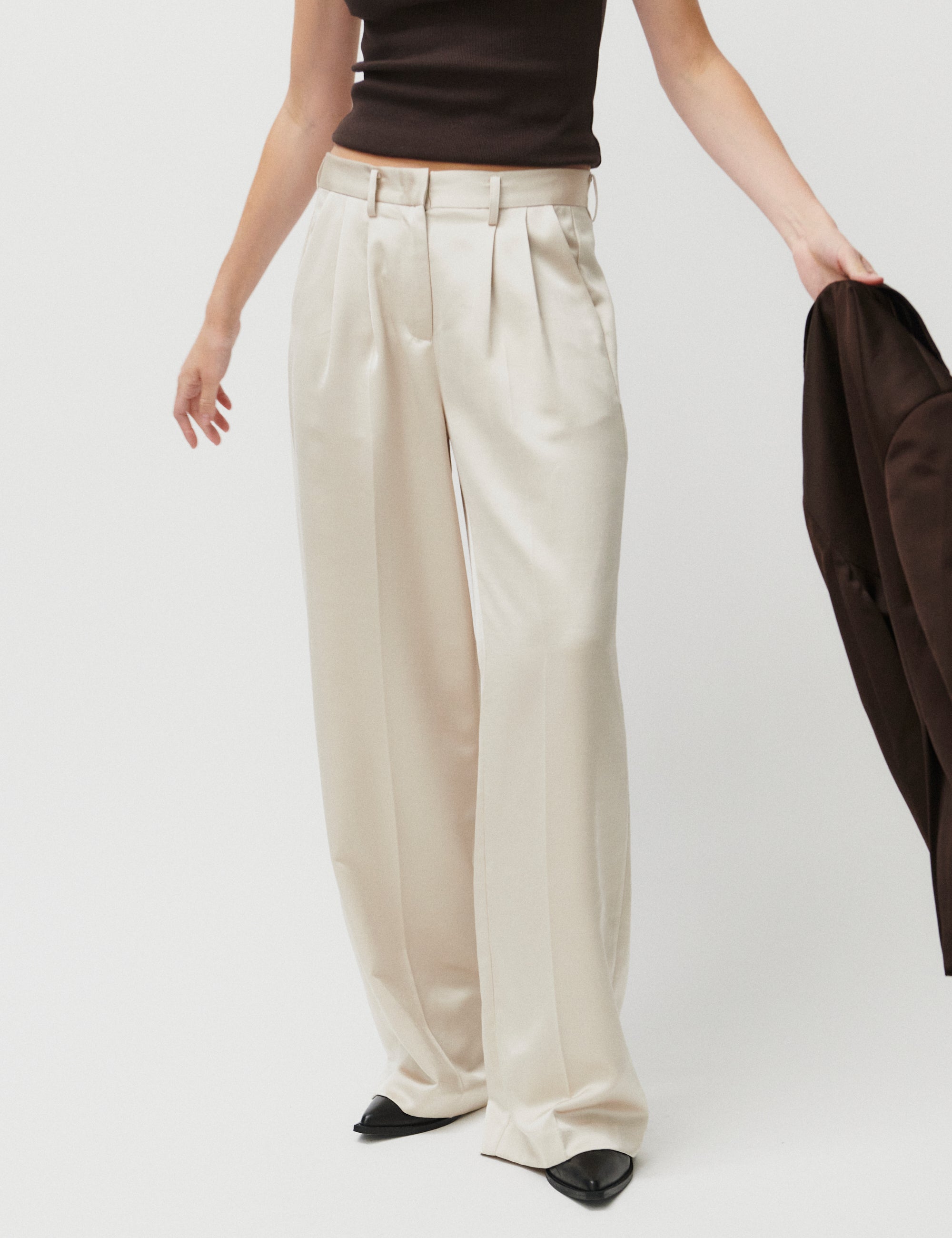 2NDDAY 2ND Mille - Shiny Suiting Pants 141106 Peyote