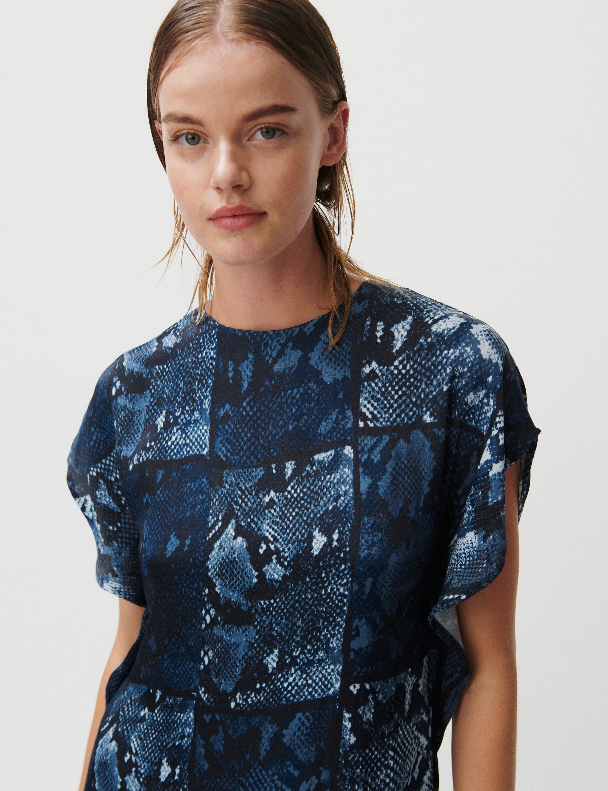 2NDDAY 2ND Patrice - Viscose Dress 420153 Ensign Blue Snake AOP