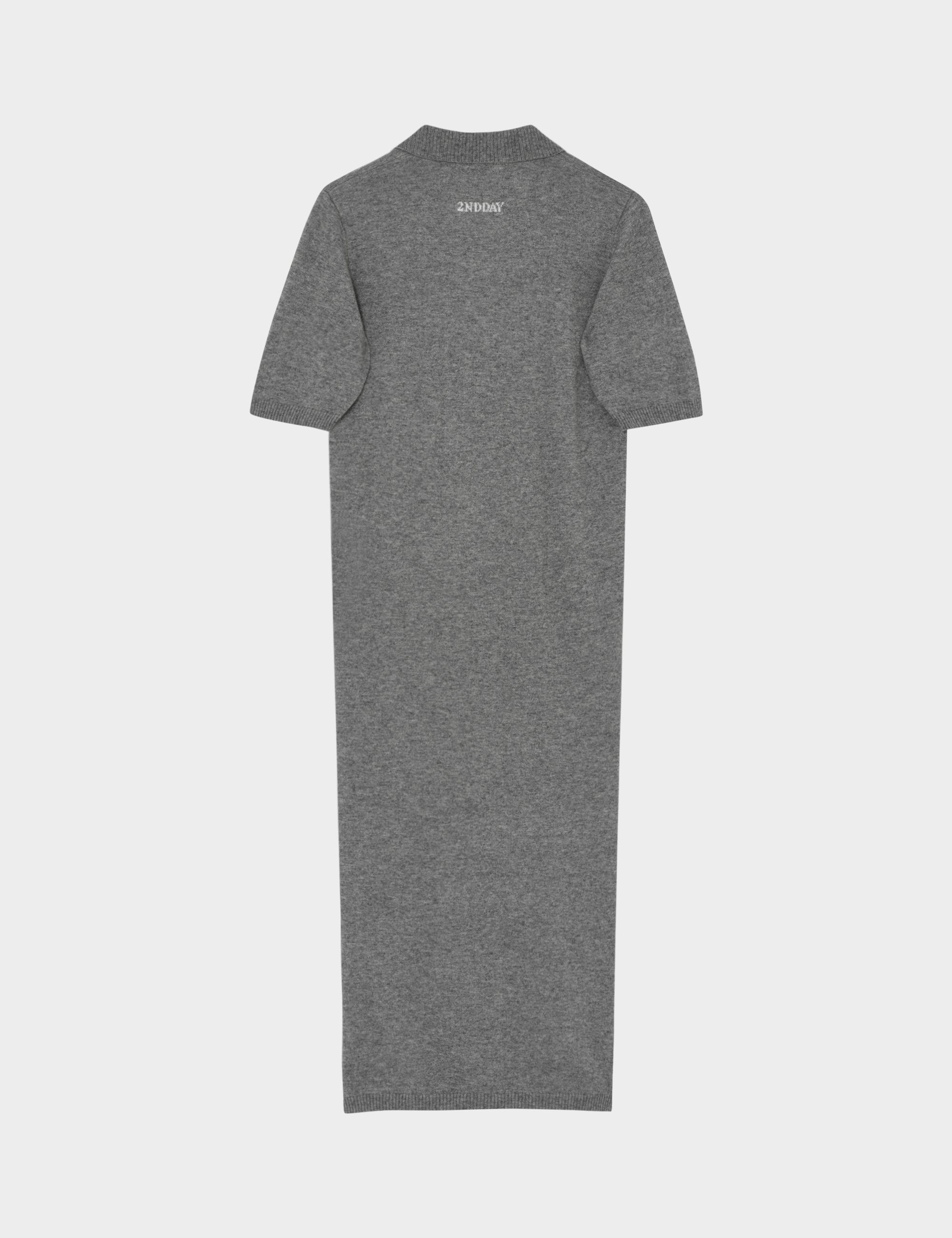 2NDDAY 2ND Paula - Soft Wool Blend Dress 420129 Light Grey Melange