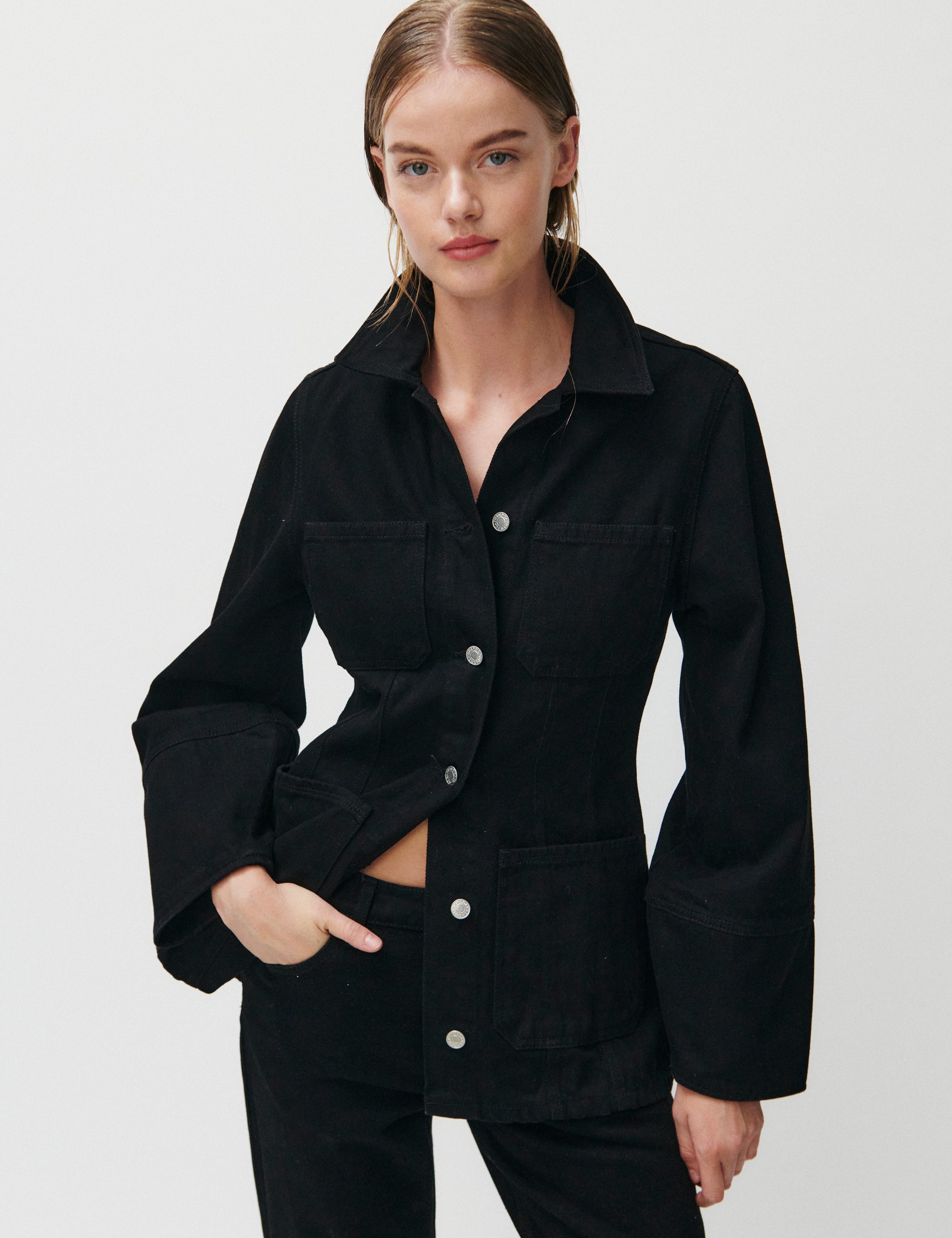 2NDDAY 2ND Rodine - Black wash Denim Jacket D003 Un Black Denim