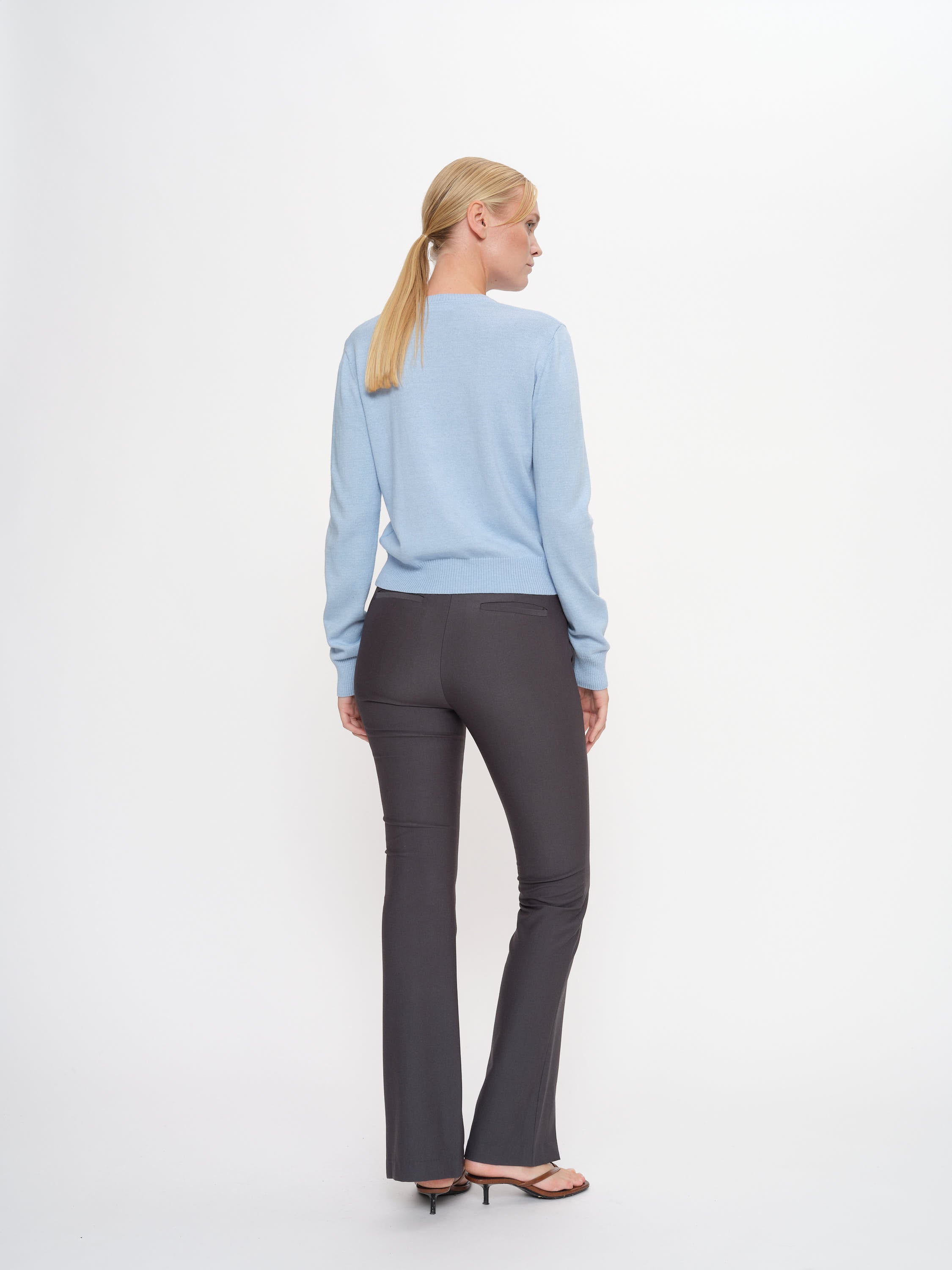 2NDDAY 2ND Sandras - Daily Sleek Pants 190203 Gray Pinstripe