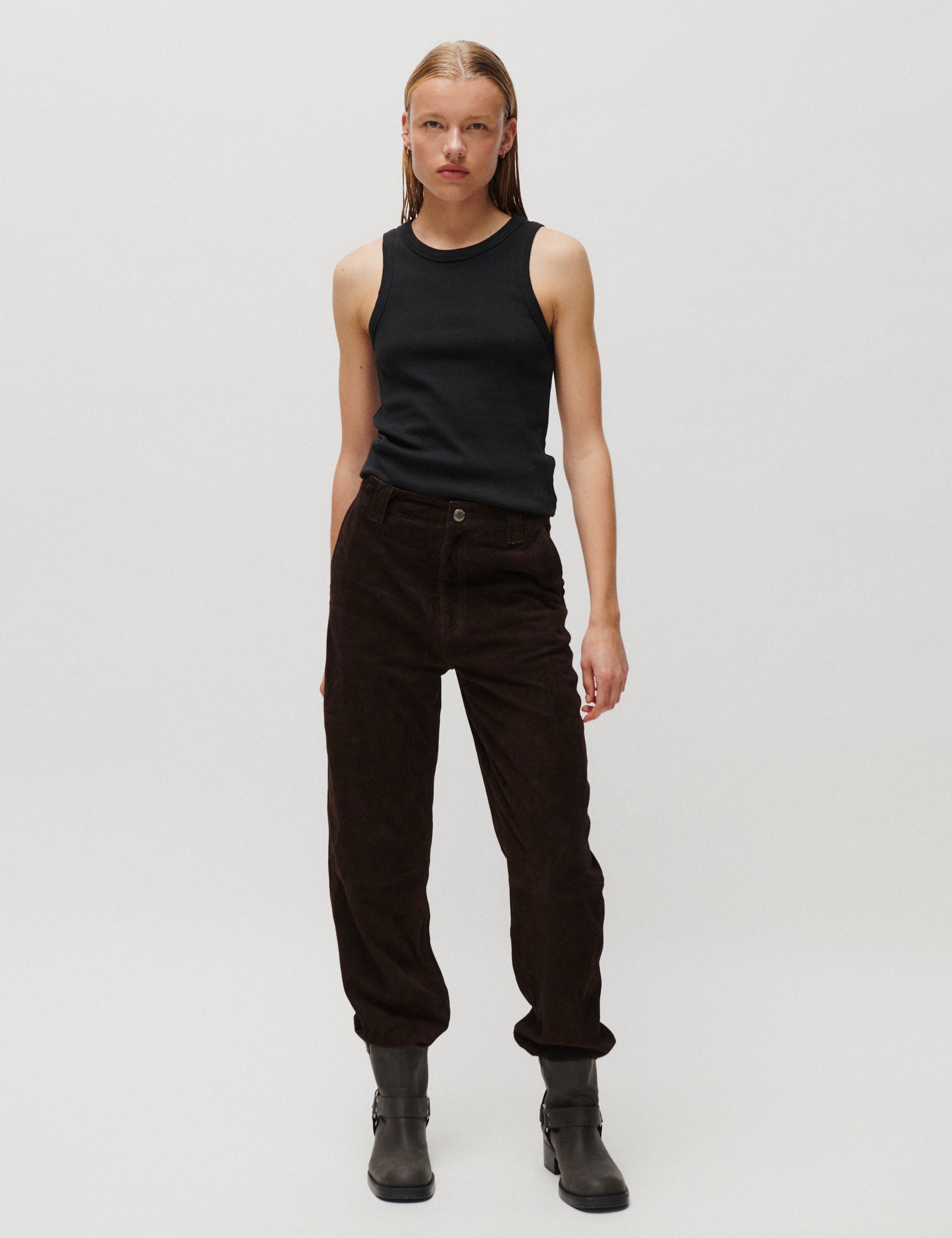 2NDDAY 2ND Toff - Suede Feel - Pants Pants 191016 JAVA