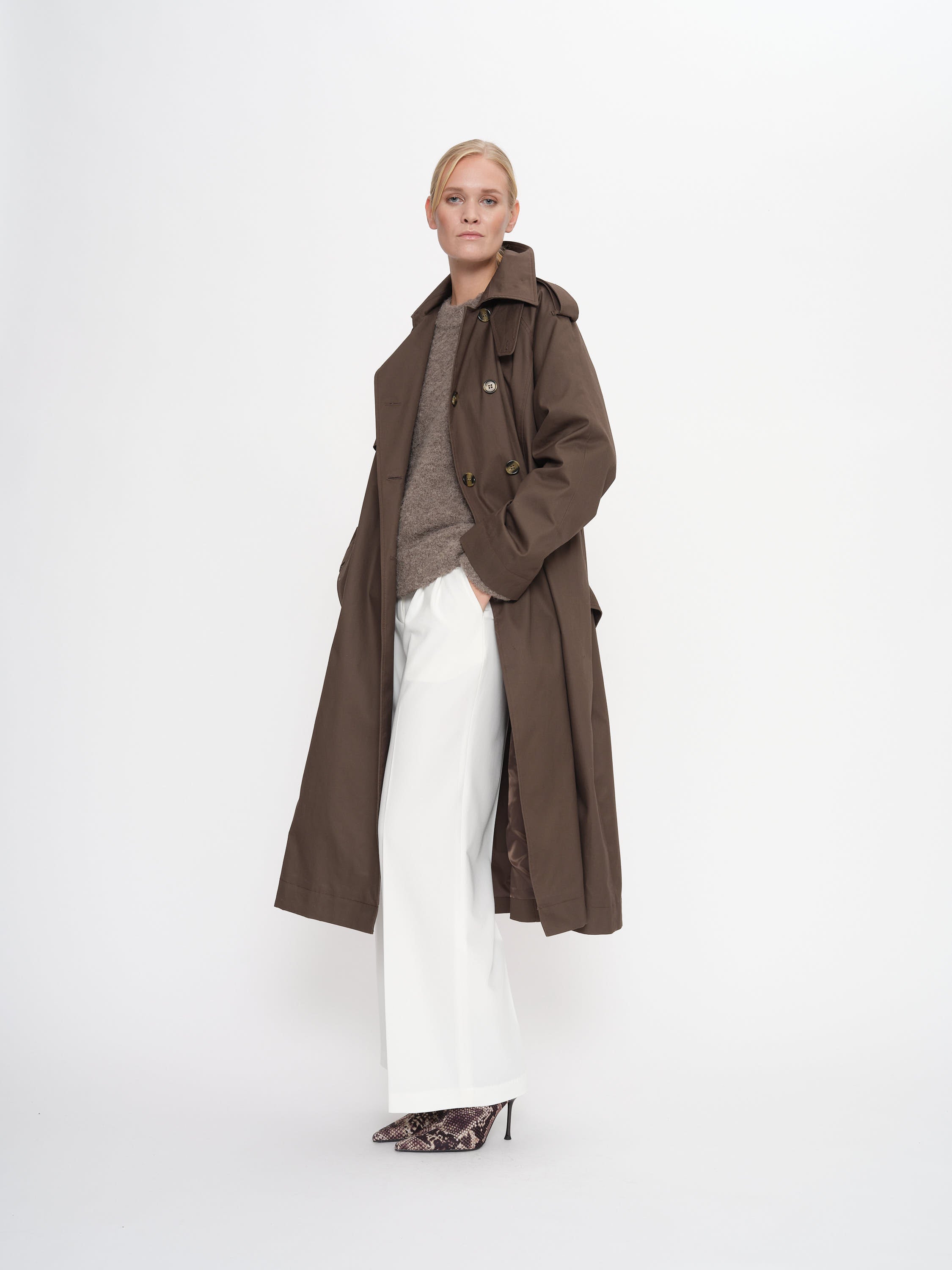 2NDDAY 2ND Willamena - Dense Cotton Coats 190812 Turkish Coffee