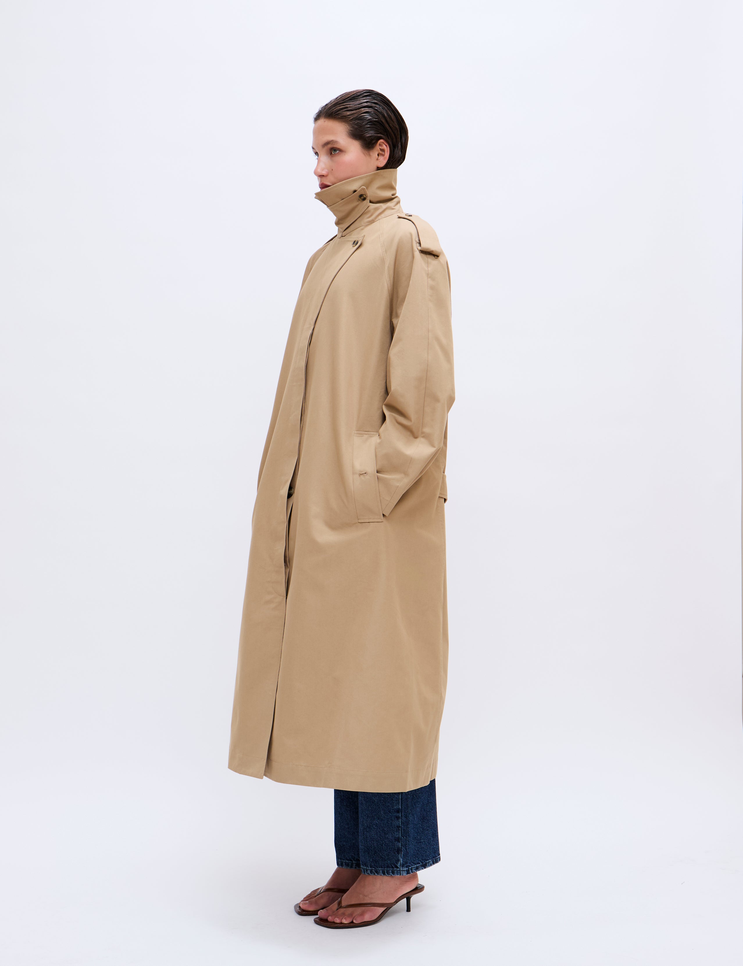 2NDDAY 2ND Willona - Firm Cotton Coat 171022 Kelp